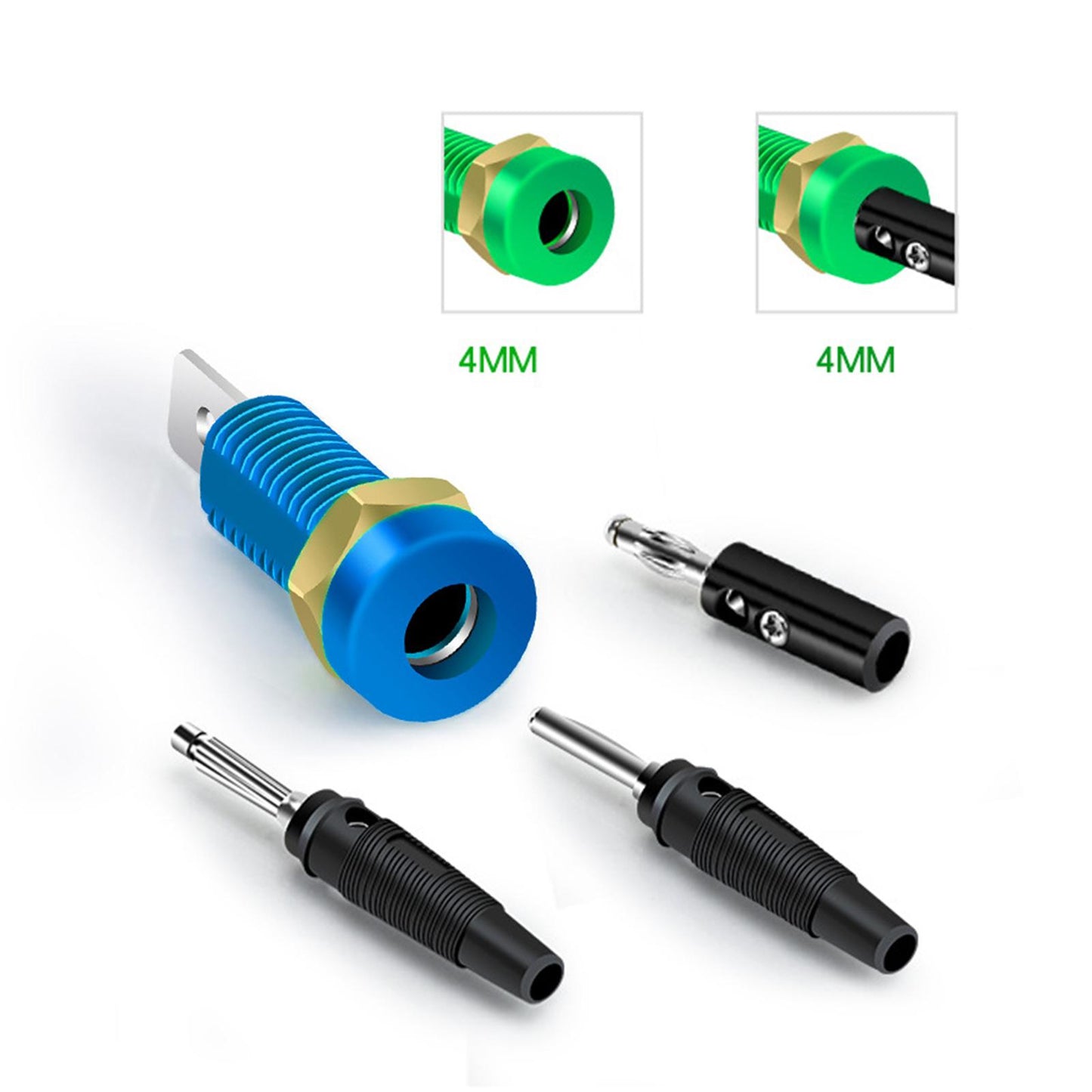 4mm Banana Socket Copper Terminal Post Banana Plug Accessory Premium Blue
