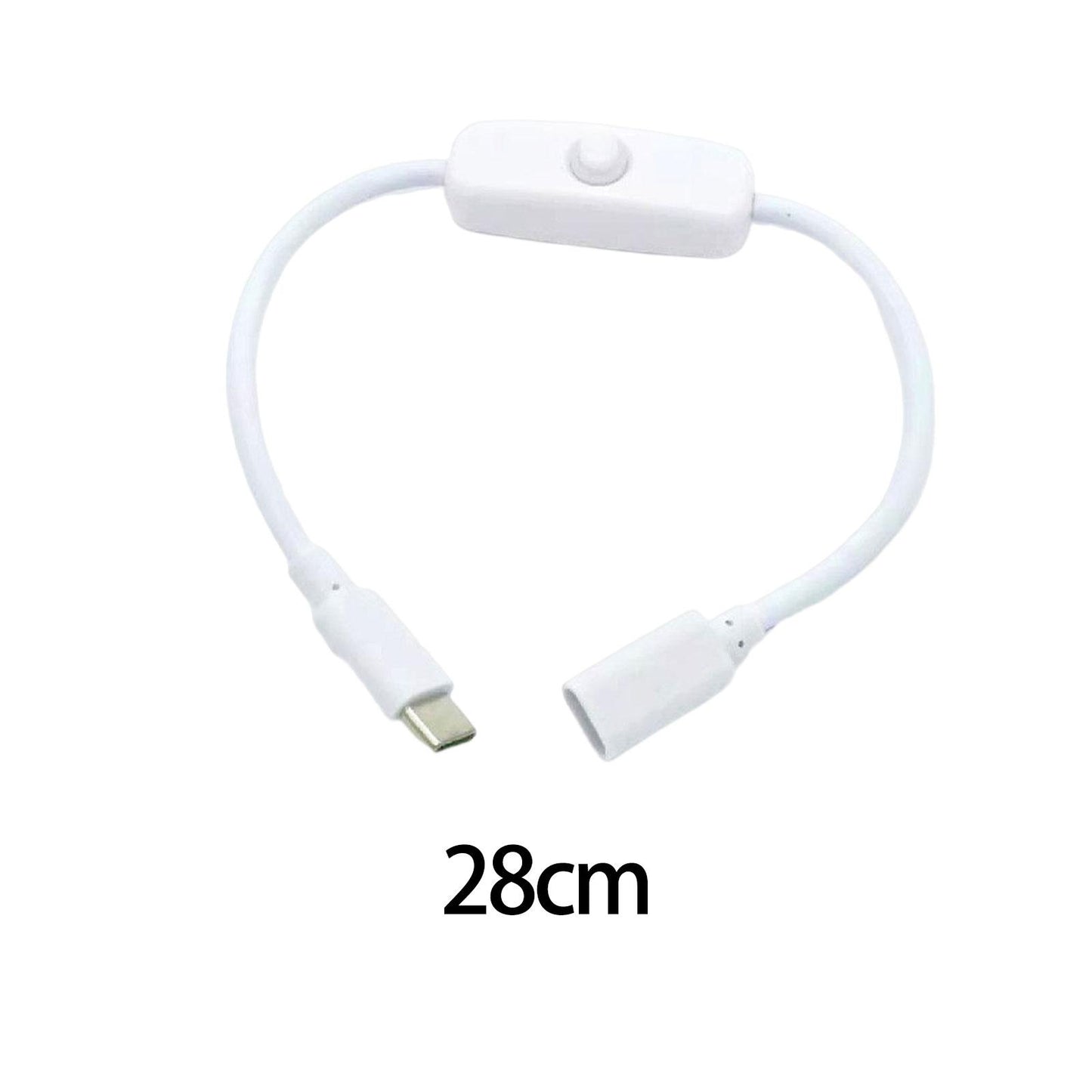 Type C Male to Female Usb C High Speed for Desk Lamp LED Light Bar Computer White