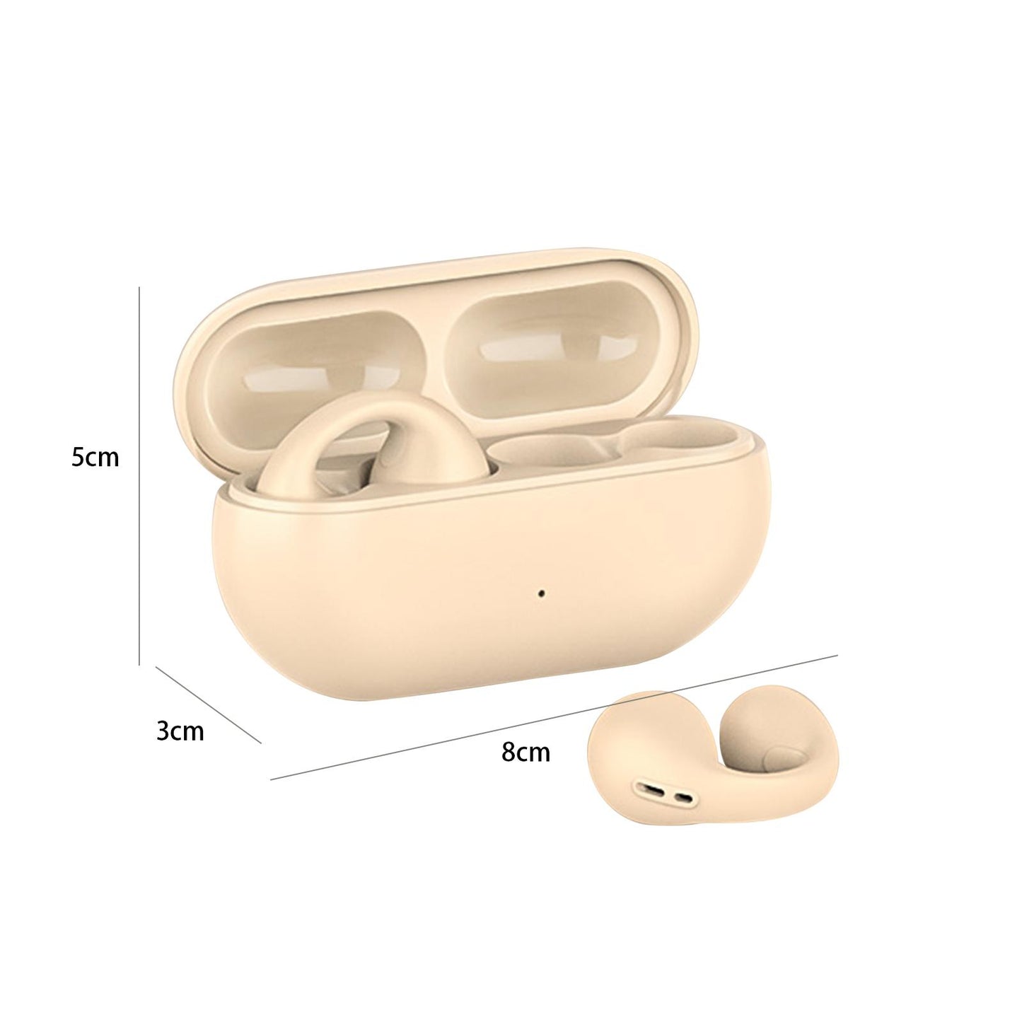 Ear Clip Wireless Earphones Low Latency Noise Reduction for Running Sports Beige