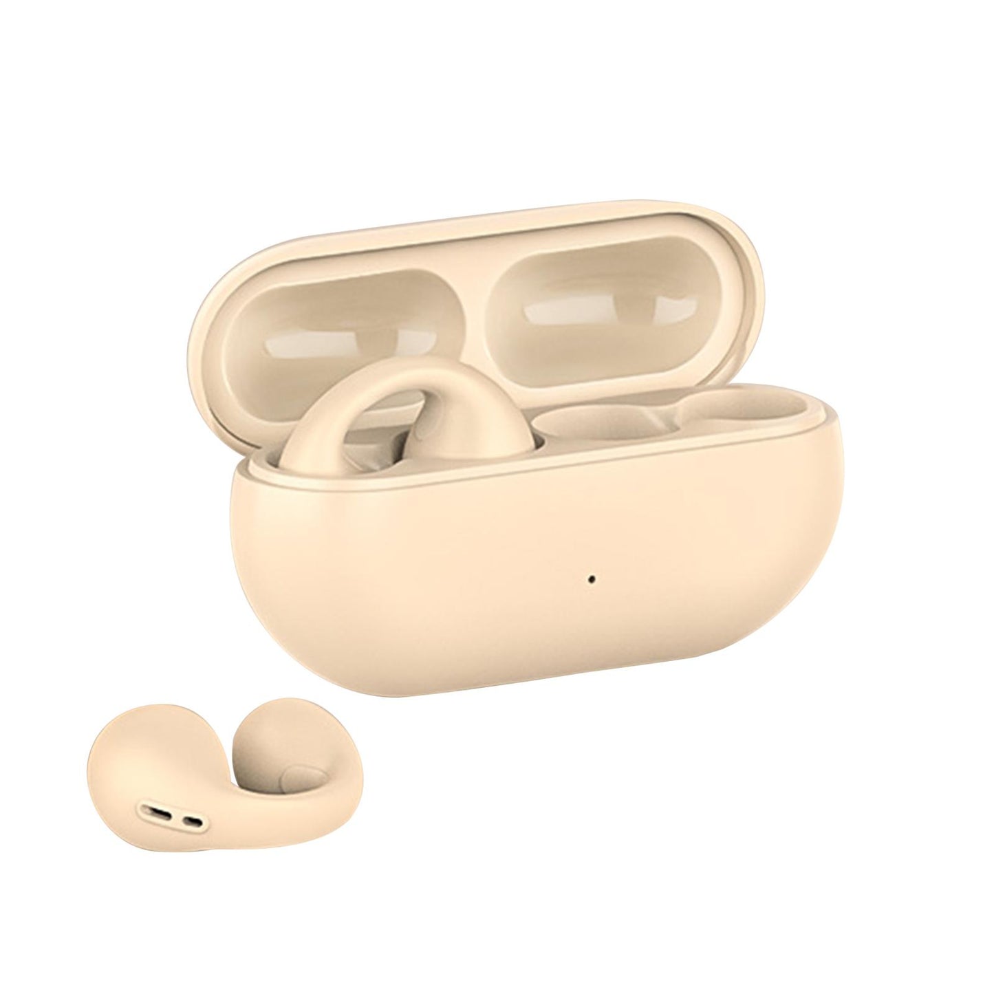 Ear Clip Wireless Earphones Low Latency Noise Reduction for Running Sports Beige