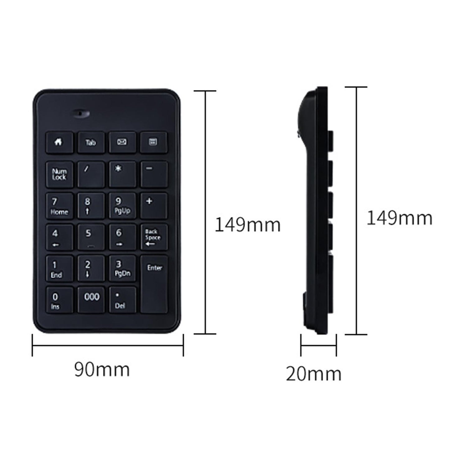 Wireless Numeric Keypad 23Key Battery Powered Number Pad for Computer PC