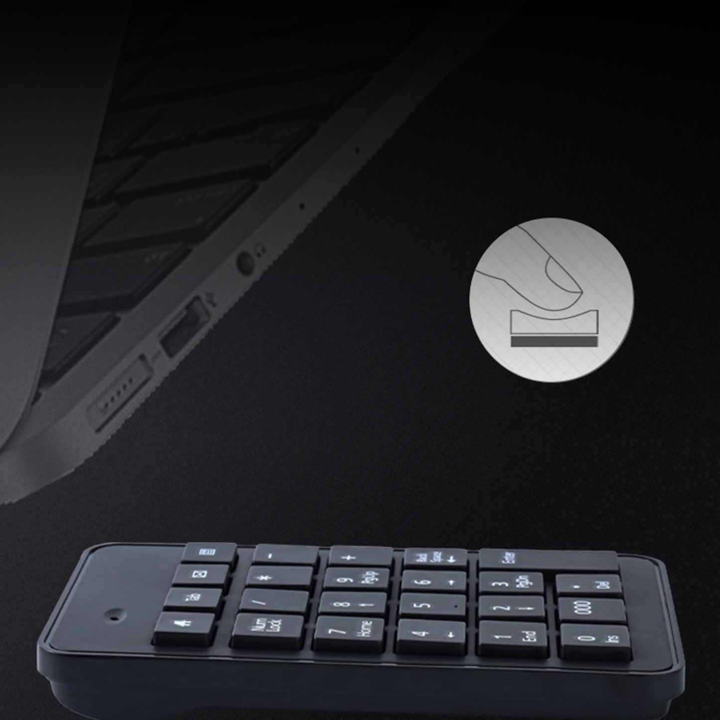 Wireless Numeric Keypad 23Key Battery Powered Number Pad for Computer PC