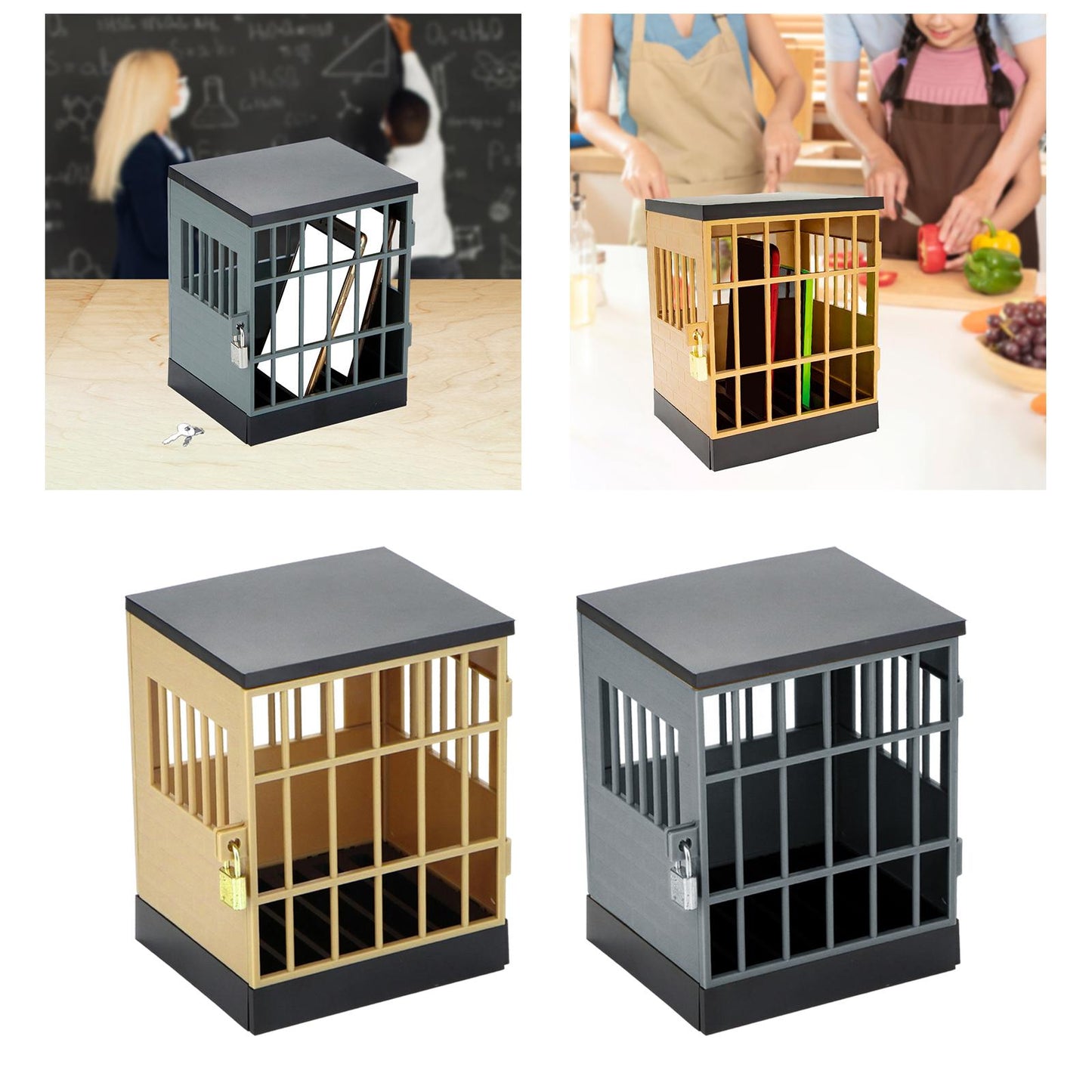 Smartphone Lock Box Jail Prison for Prevent Excessive Games Kids Adults Khaki