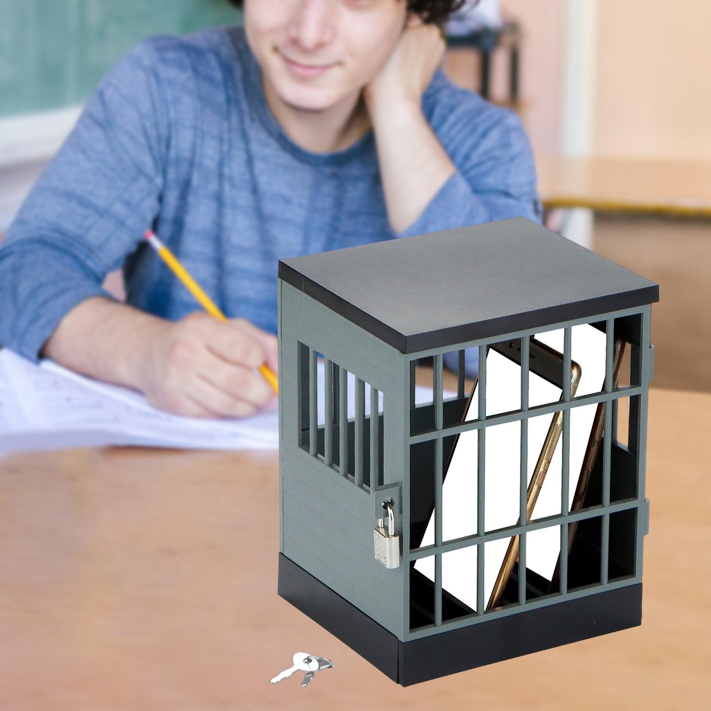 Smartphone Lock Box Jail Prison for Prevent Excessive Games Kids Adults Grey