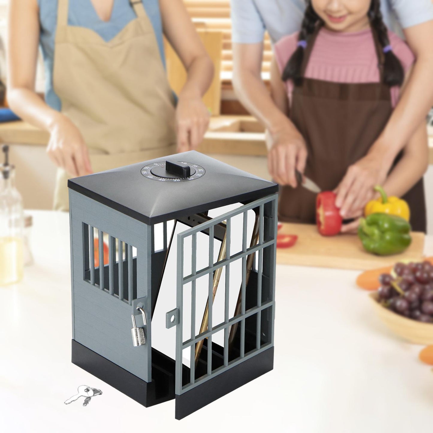 Phone Lock Box Jail Prison Gift Gadget Novelty for Cell Phones Kids Adults Black,Grey