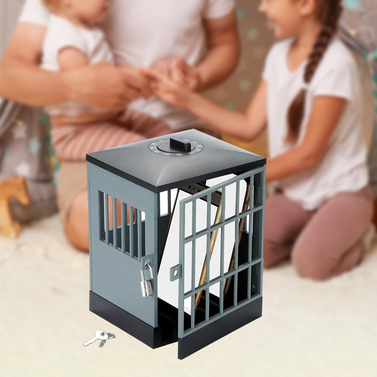 Phone Lock Box Jail Prison Gift Gadget Novelty for Cell Phones Kids Adults Black,Grey