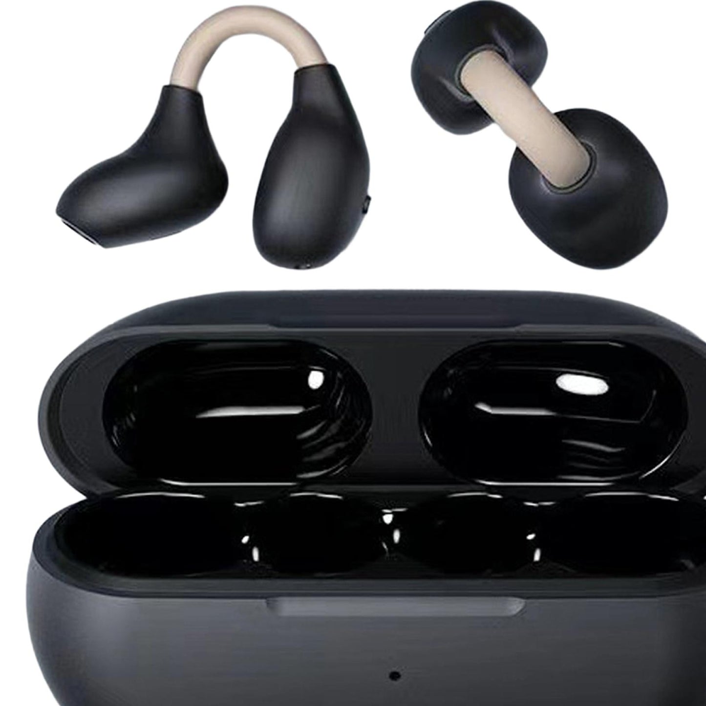 Ear Clip Wireless Earbuds Auto Pairing Calling for Driving Fitness Business Black Coffee