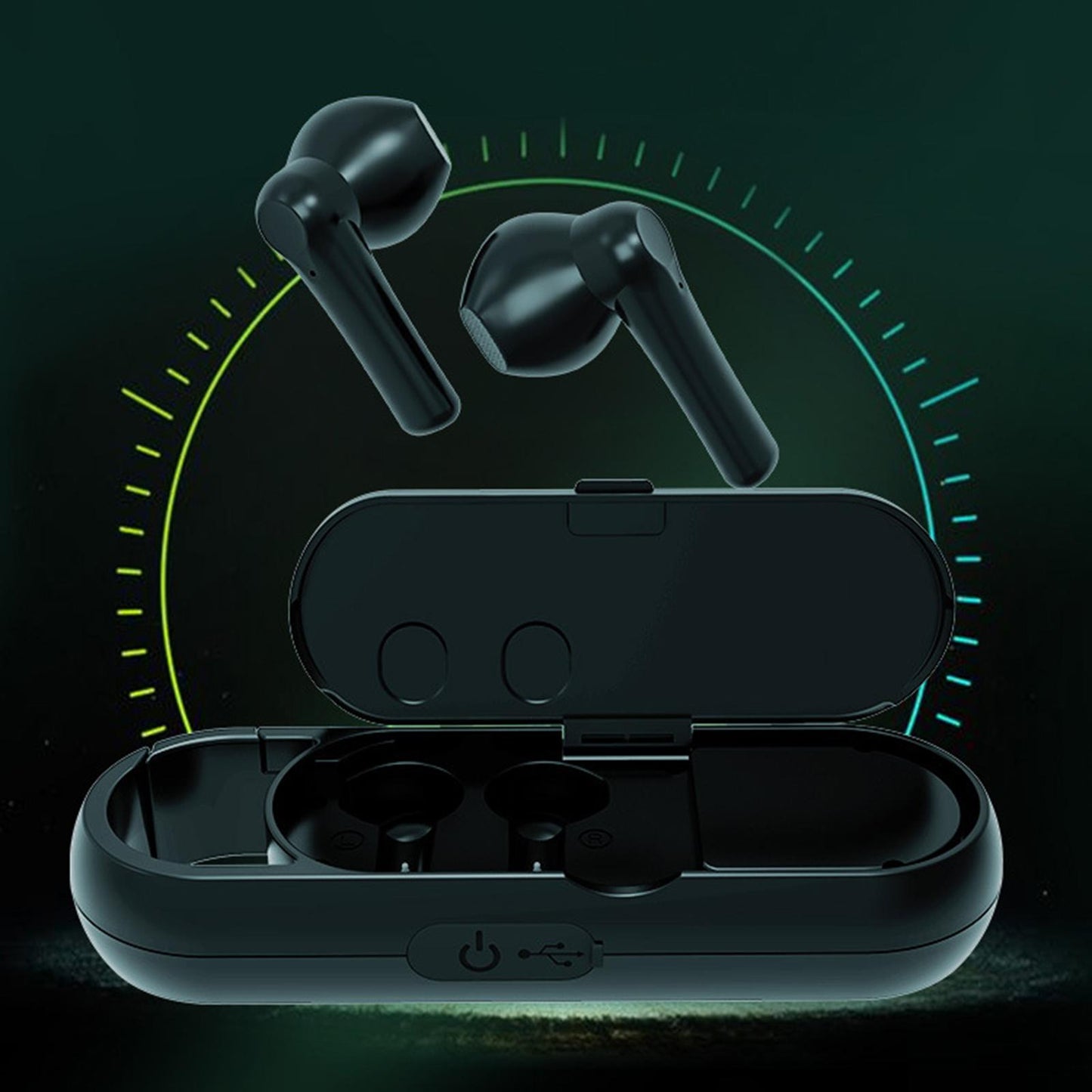 Wireless Earphones with Charging Case HiFi Sound for Running sports Black