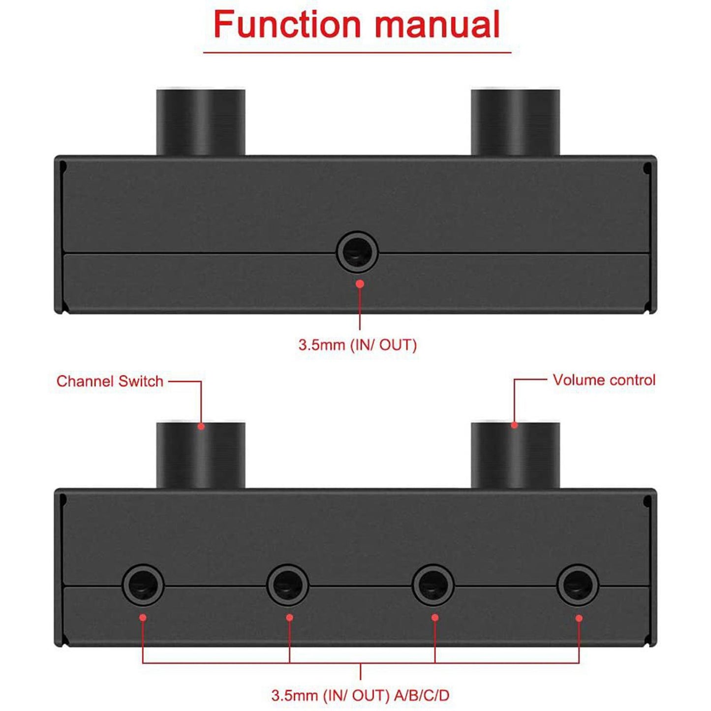 3.5mm Audio Switch Portable Audio Switcher Box for PC Headphone Laptop