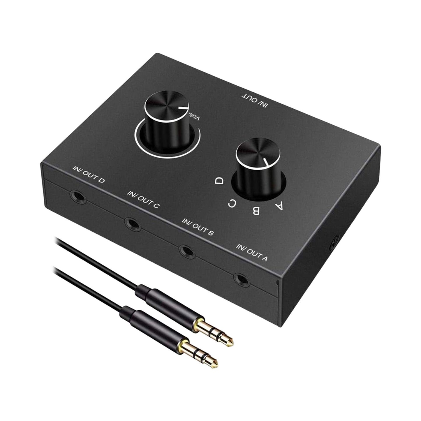 3.5mm Audio Switch Portable Audio Switcher Box for PC Headphone Laptop