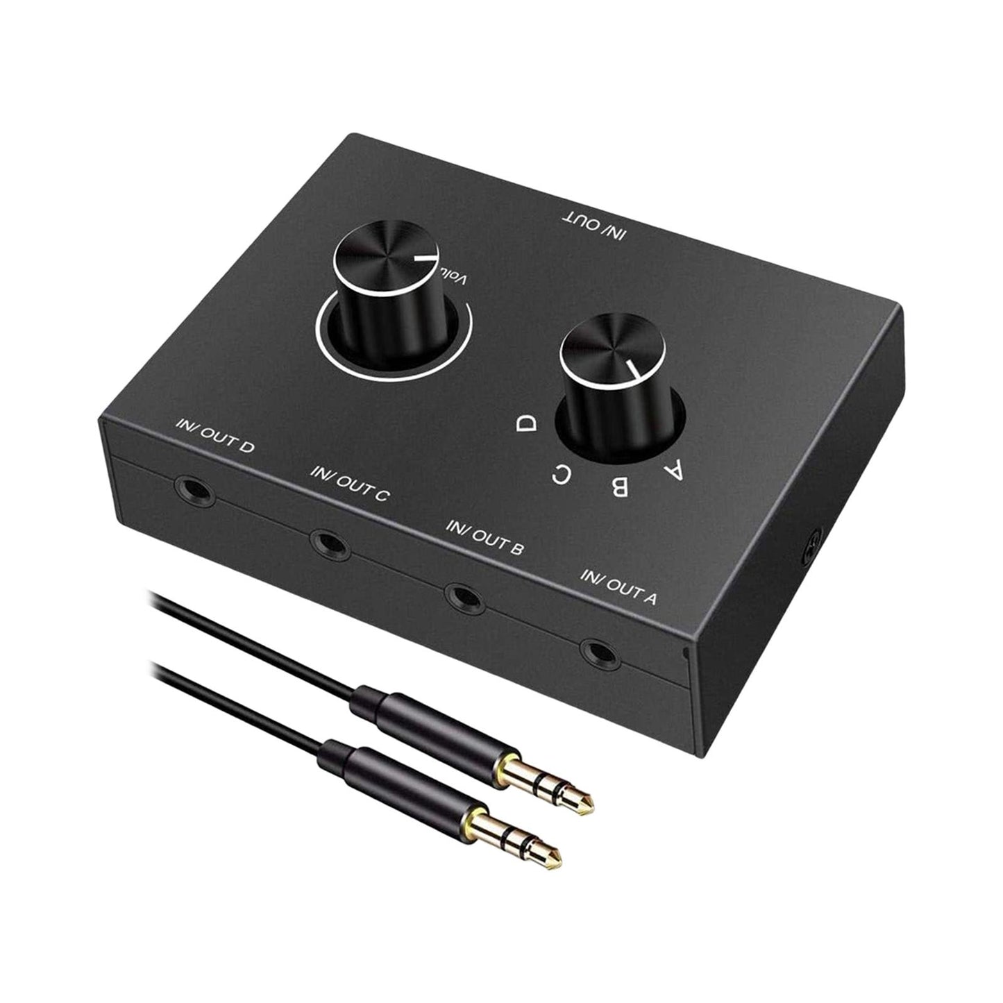 3.5mm Audio Switch Portable Audio Switcher Box for PC Headphone Laptop