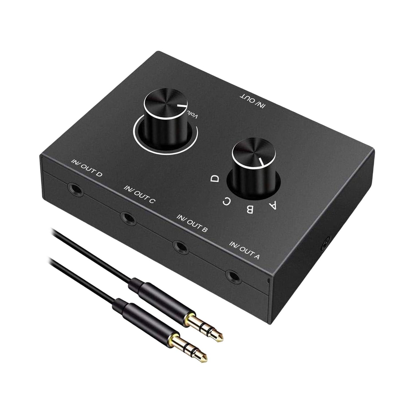 3.5mm Audio Switch Portable Audio Switcher Box for PC Headphone Laptop