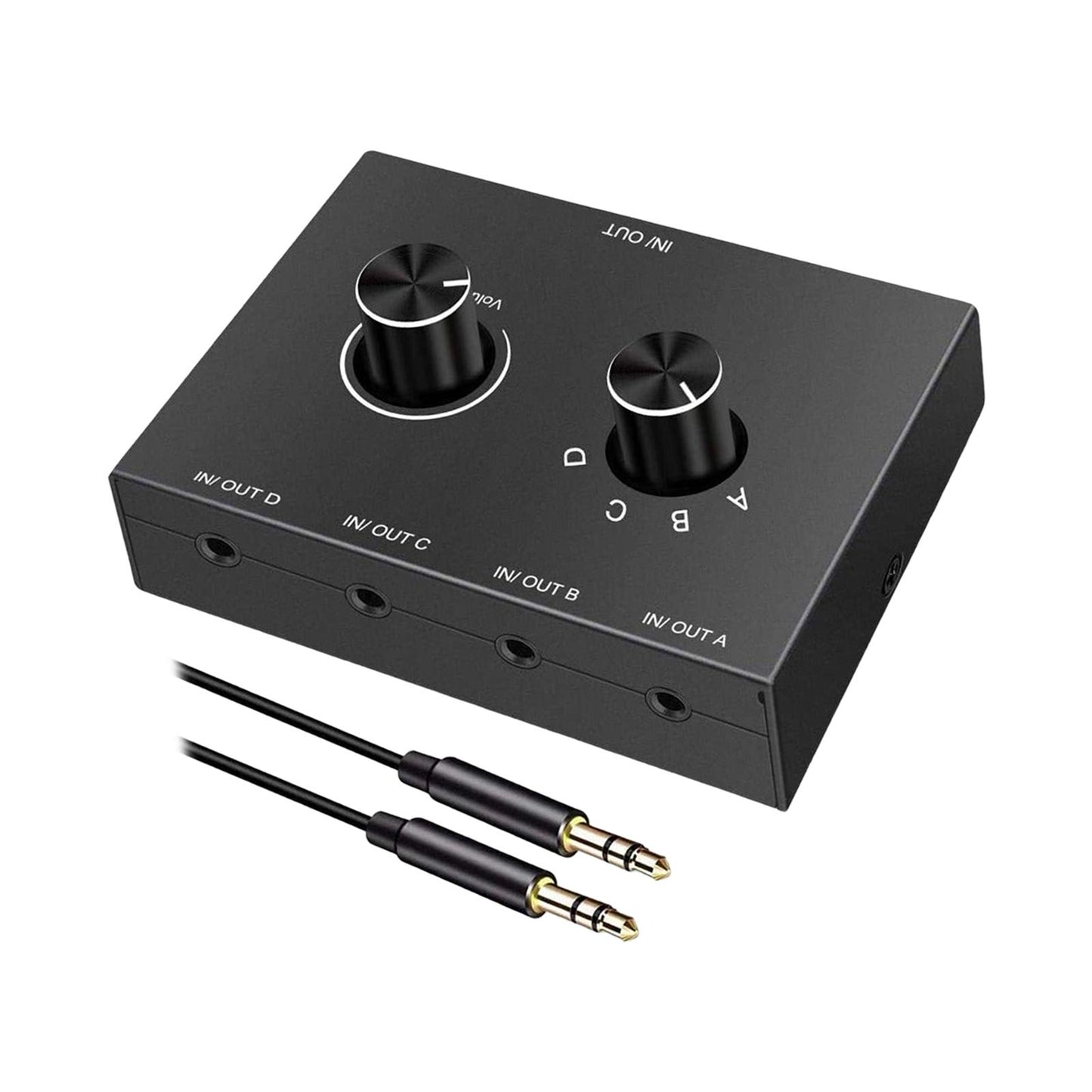 3.5mm Audio Switch Portable Audio Switcher Box for PC Headphone Laptop