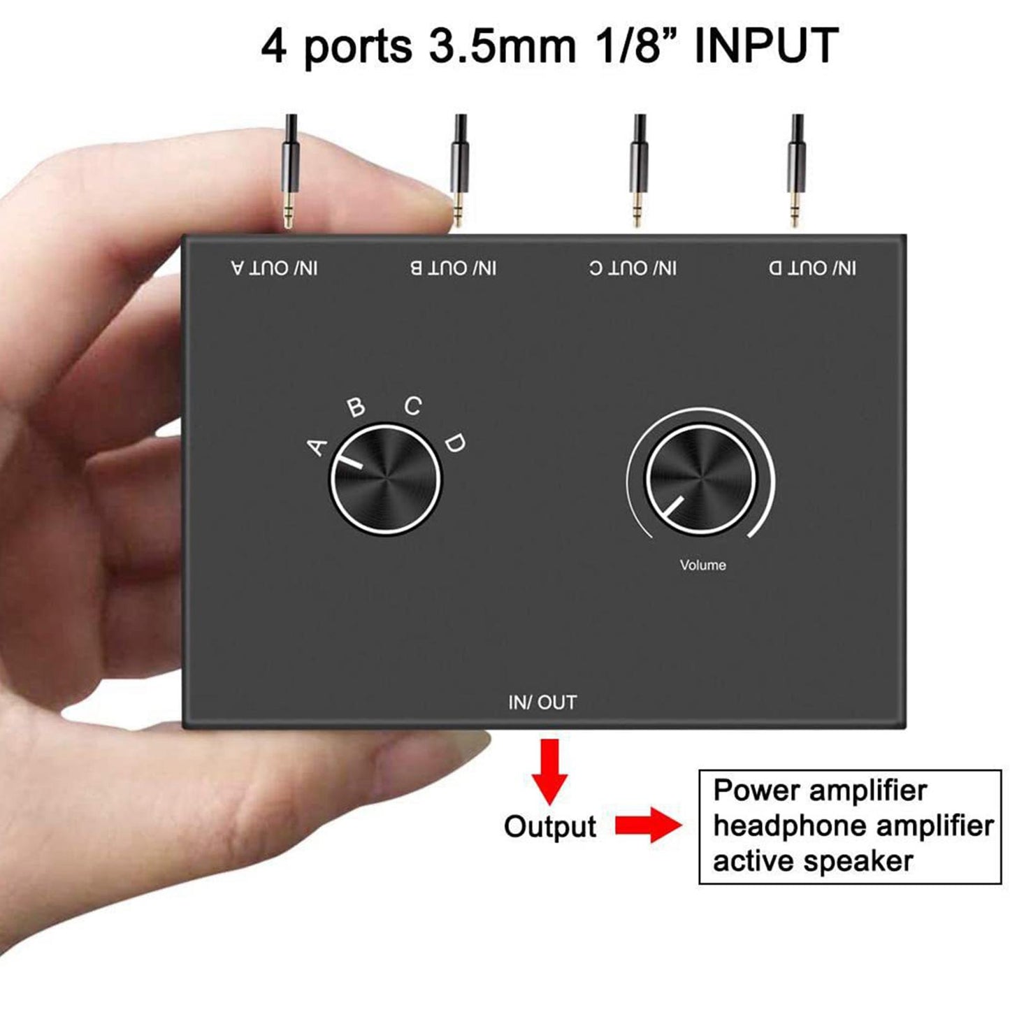 3.5mm Audio Switch Portable Audio Switcher Box for PC Headphone Laptop