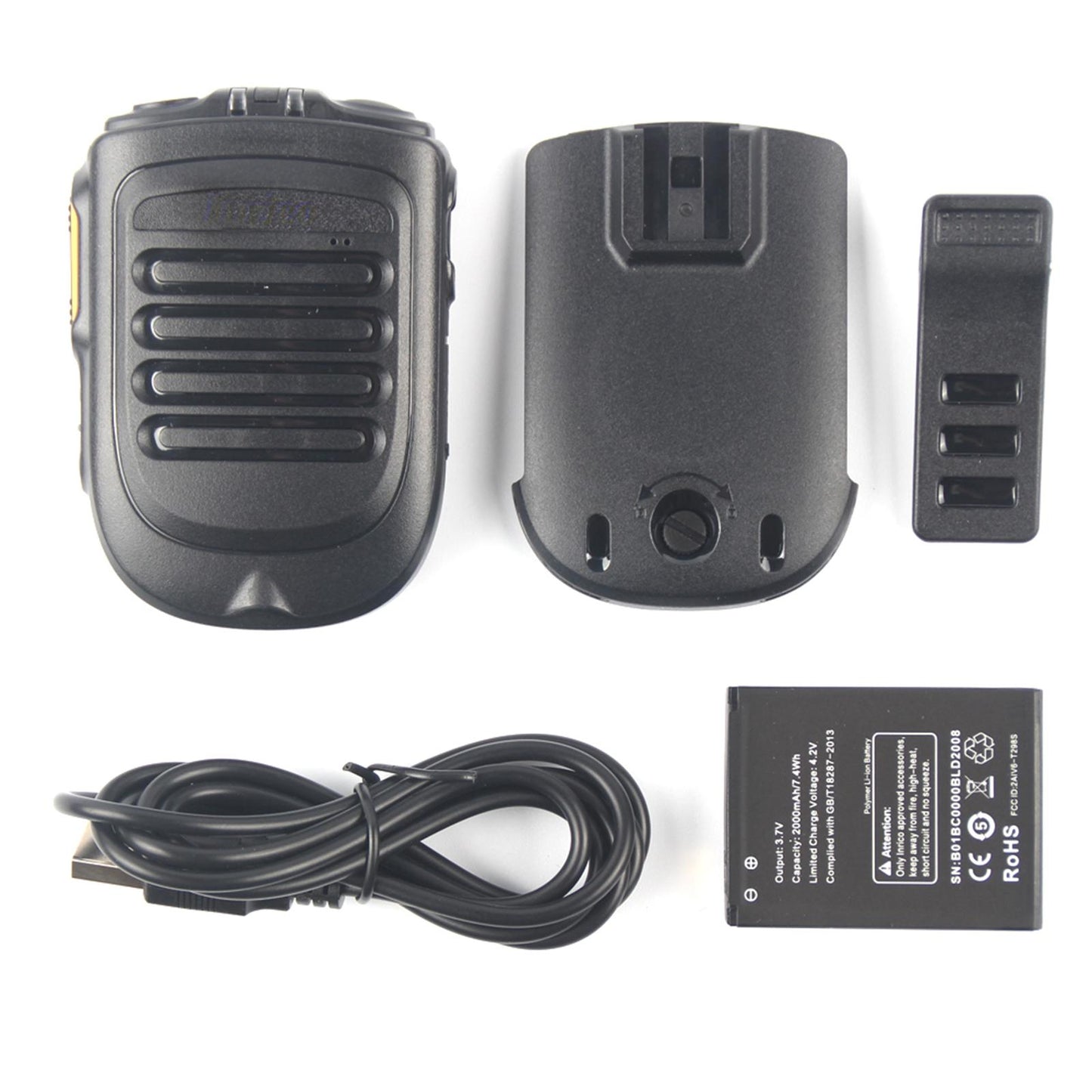 Walkie Talkie Handheld Mic 3.5mm Earphone Jack Black for F22 4G-W2Plus