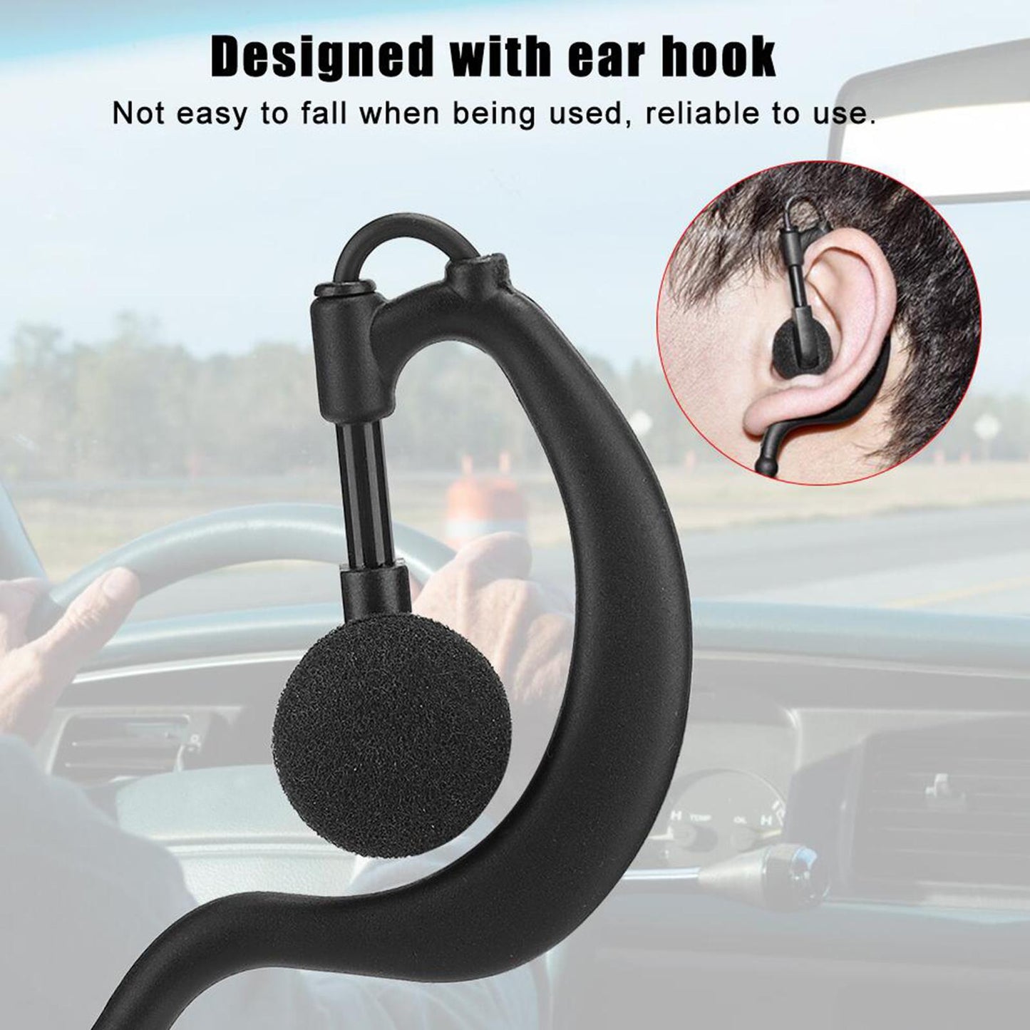 Walkie Talkie Headset in Ear Design Ear Hook Adapter Cable for Ic-M33 M34