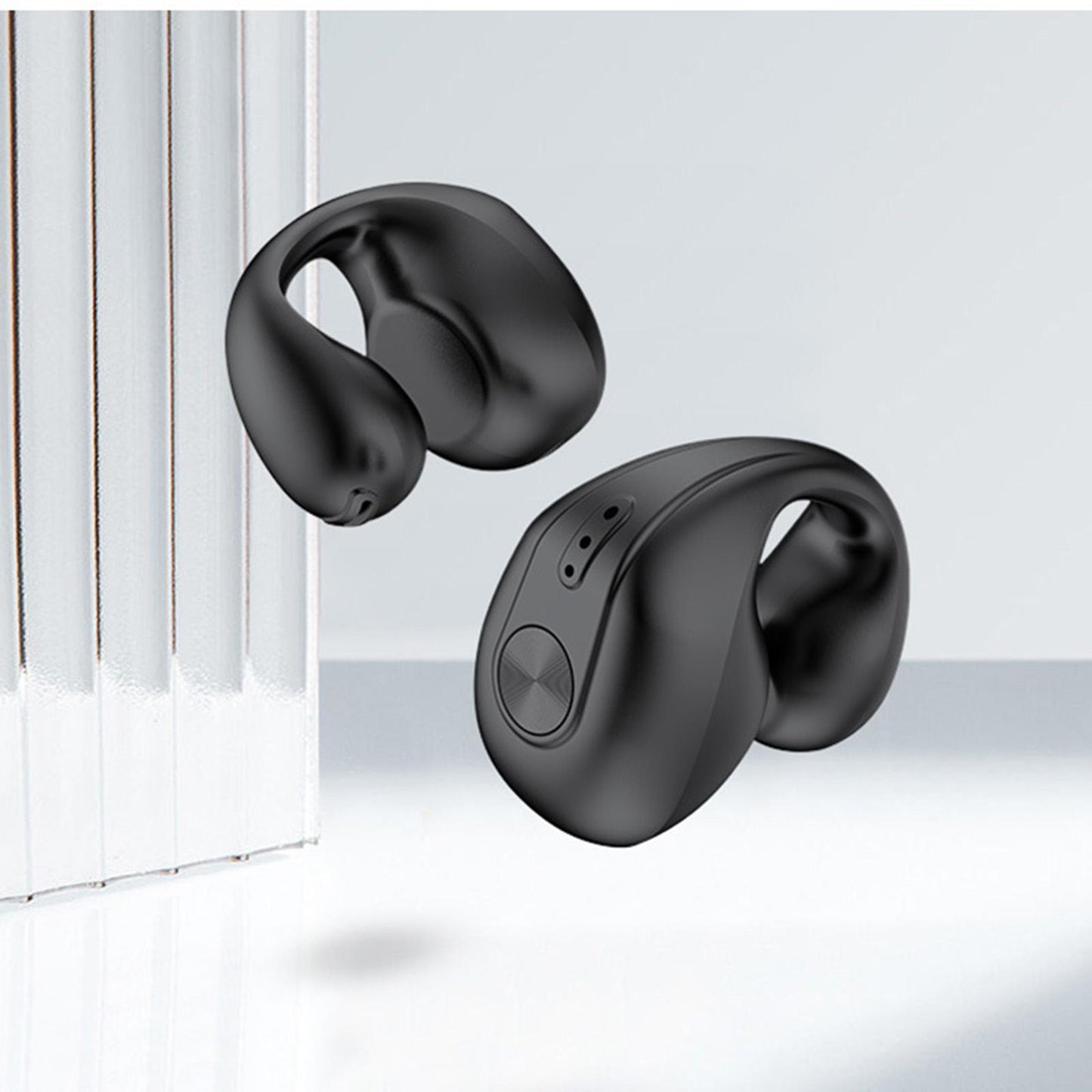 1 Piece Ear Clip Wireless Headset Portable HiFi Sound for Driving Business Black