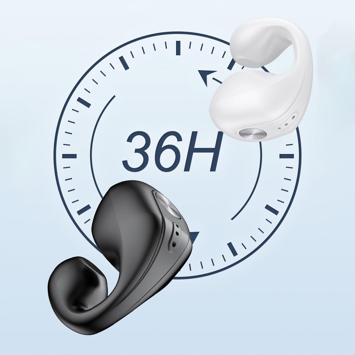 1 Piece Ear Clip Wireless Headset Portable HiFi Sound for Driving Business Black