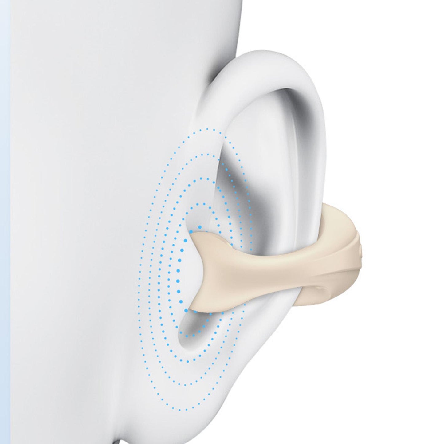 1 Piece Ear Clip Wireless Headset Portable HiFi Sound for Driving Business White