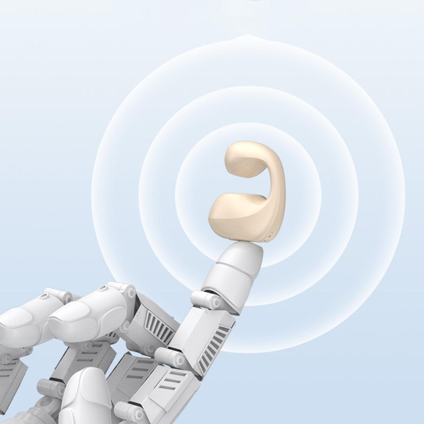 1 Piece Ear Clip Wireless Headset Portable HiFi Sound for Driving Business Beige