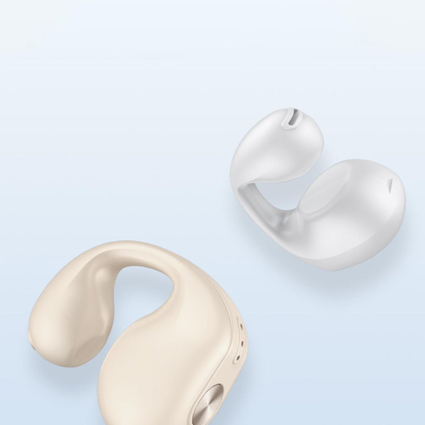 1 Piece Ear Clip Wireless Headset Portable HiFi Sound for Driving Business Beige