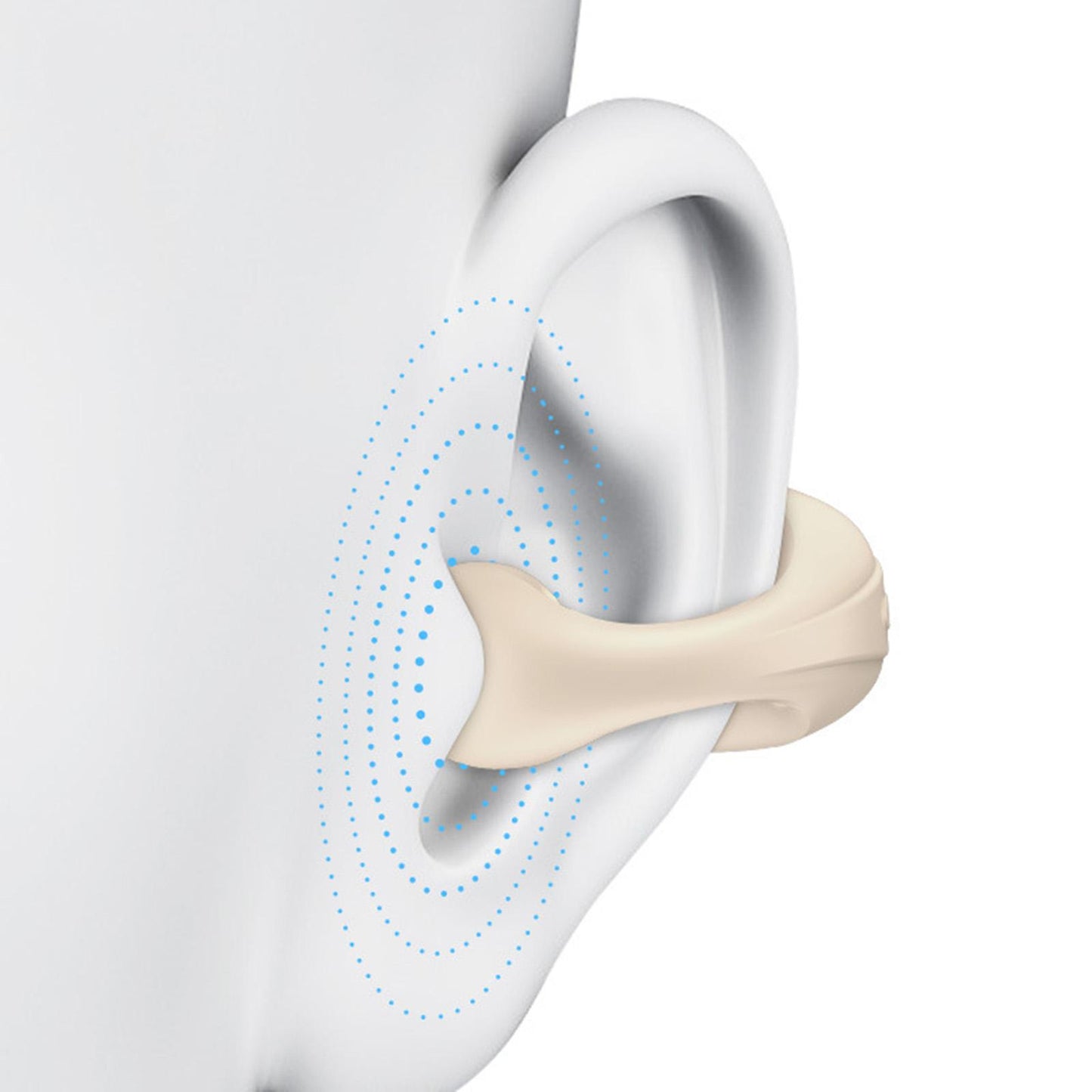 1 Piece Ear Clip Wireless Headset Portable HiFi Sound for Driving Business Beige