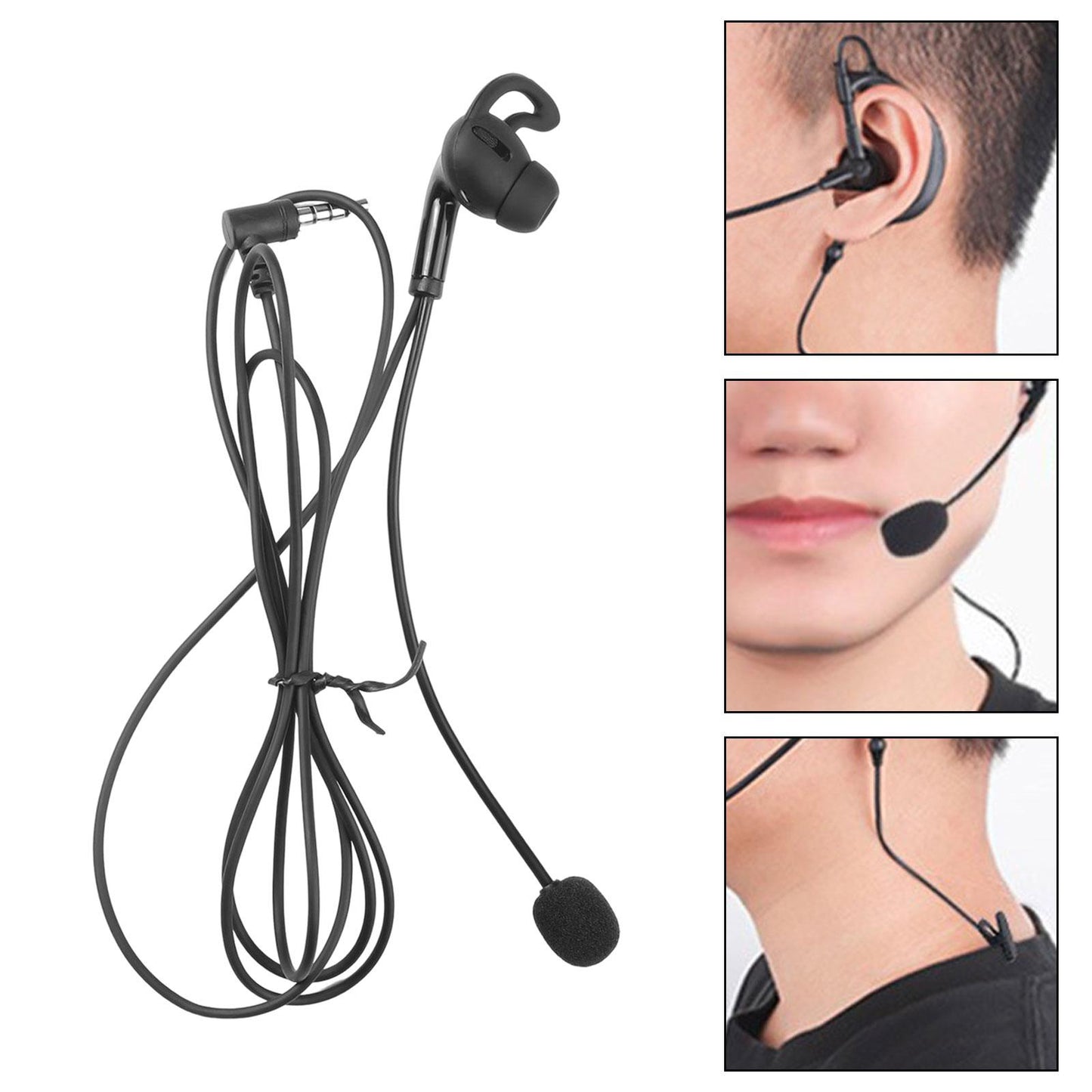 Referee Single Ear Earphone Wired Professional for Laptop PC Phones Tablet