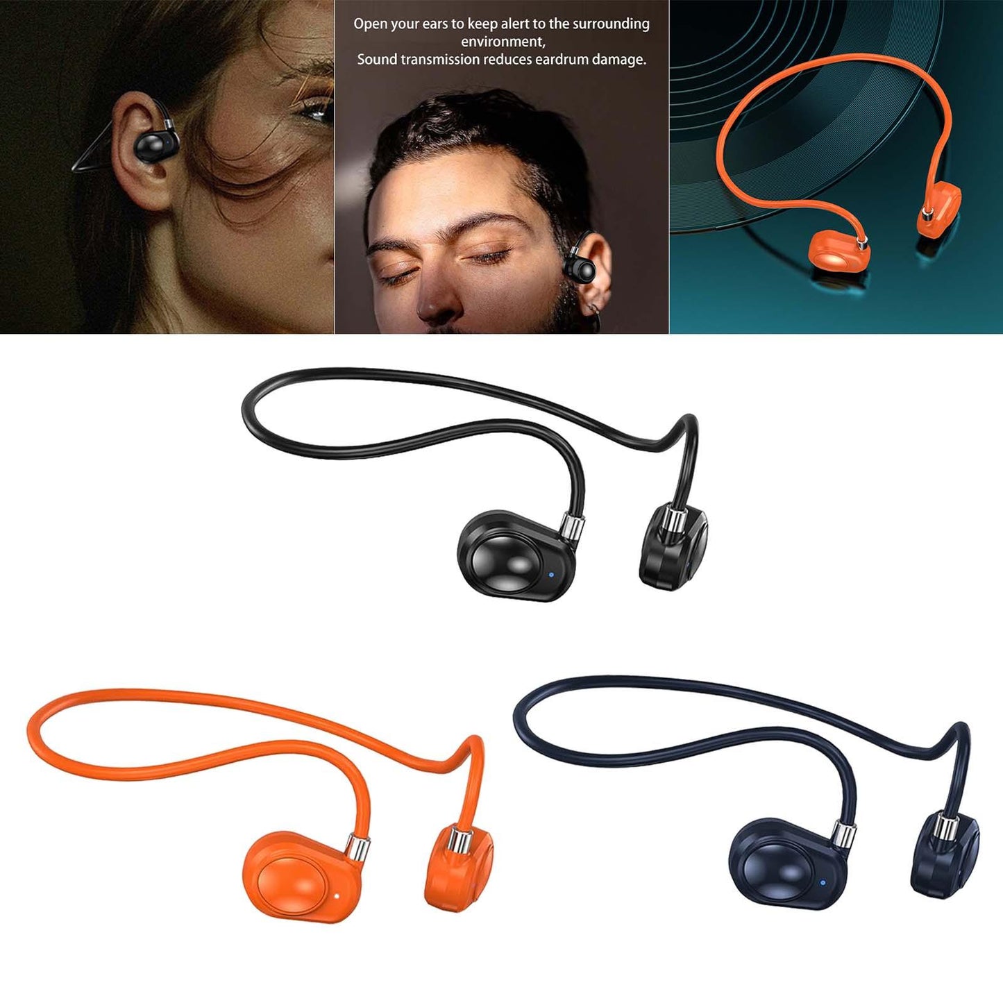 Headphones Headset Sweatproof HiFi Earphones for Cycling Workout Sports Black