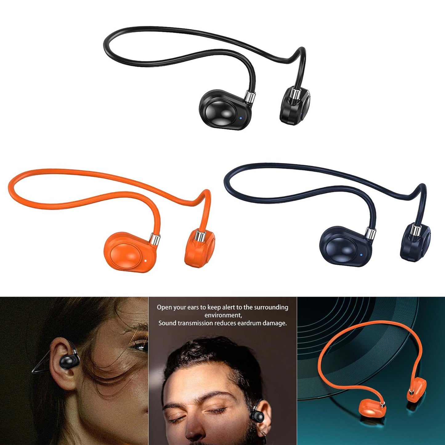 Headphones Headset Sweatproof HiFi Earphones for Cycling Workout Sports Black