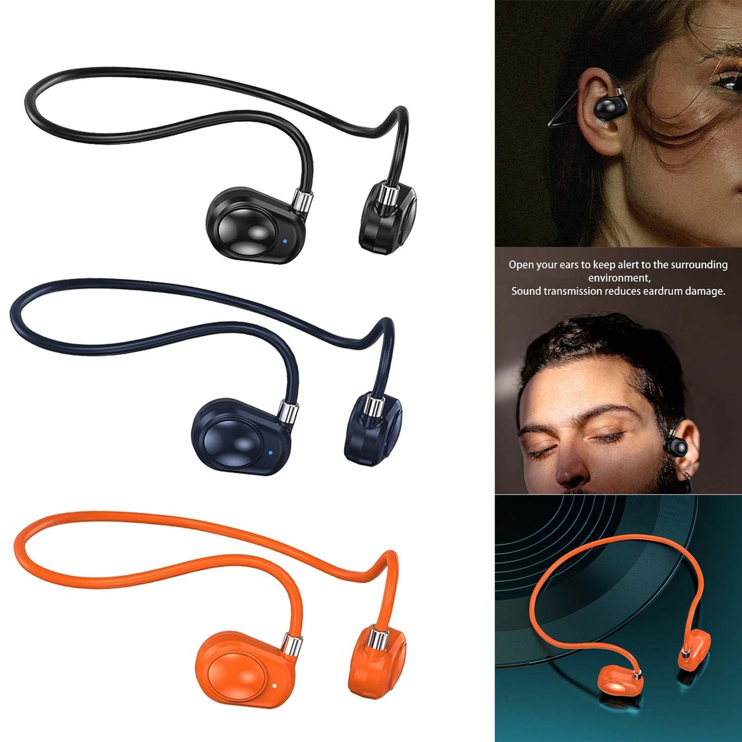 Headphones Headset Sweatproof HiFi Earphones for Cycling Workout Sports Black