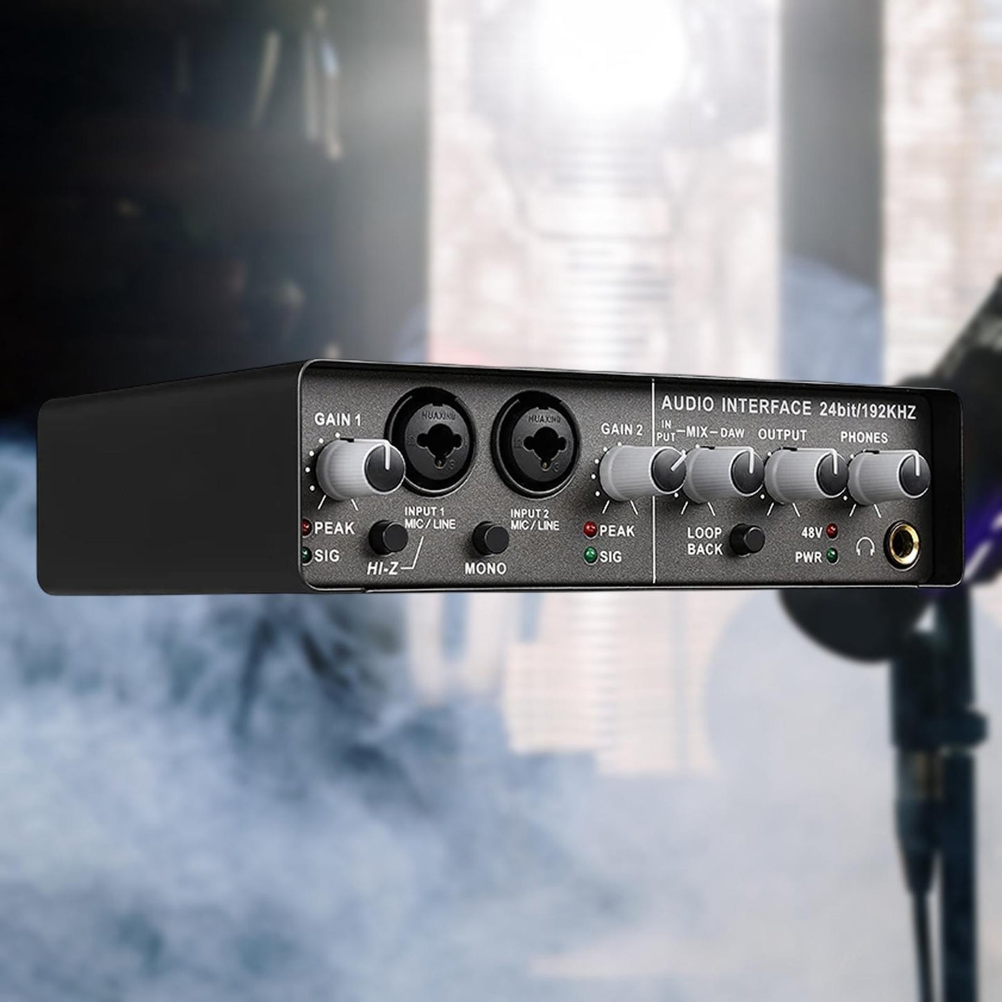 192KHz USB Audio Interface Professional with 48V Power for Vocalist