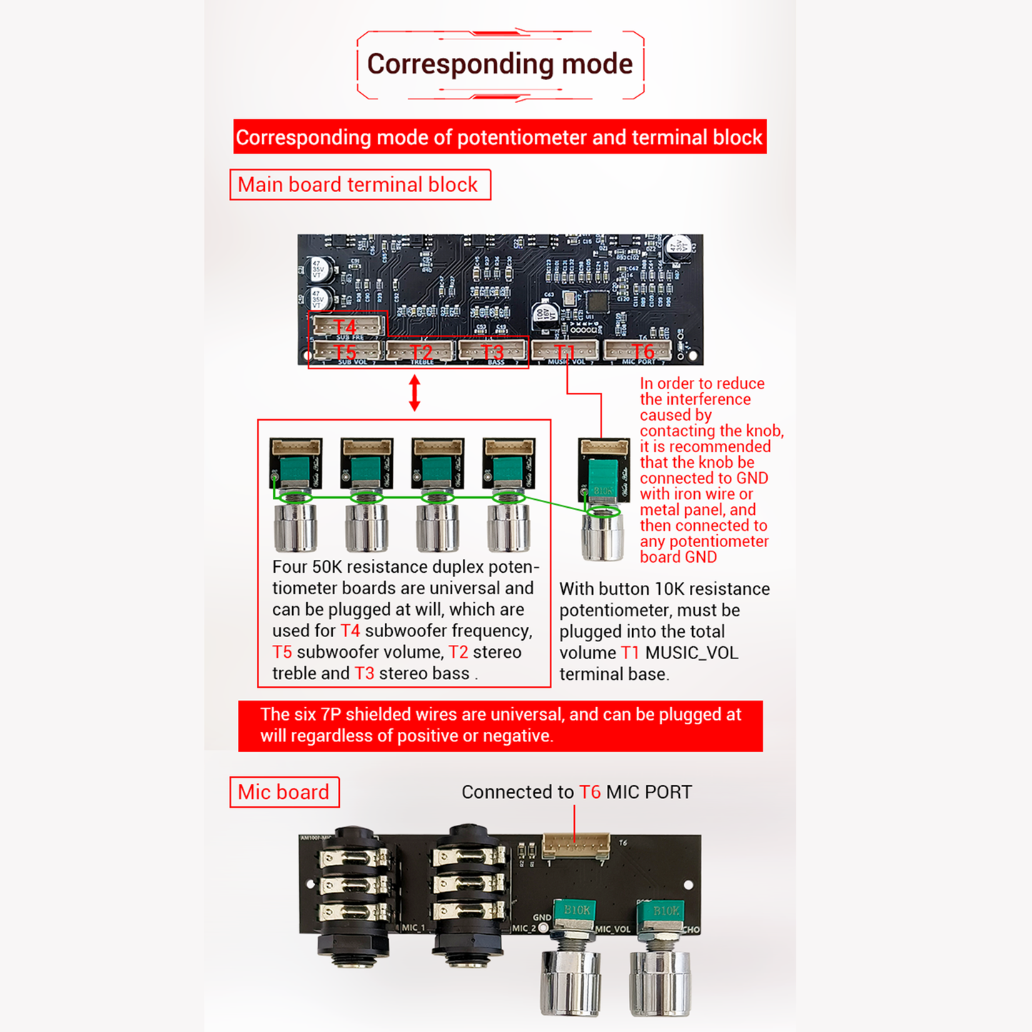 Microphone Amplifier Template 15M Transmission Distance TPA3116D2 50Wx2+100W