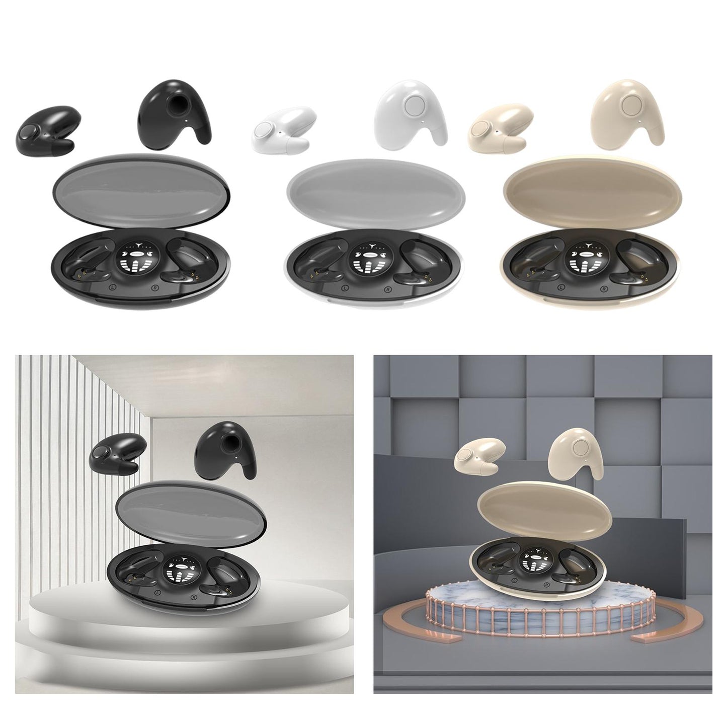 Mini in Ear Earphones IPX5 Waterproof HD Call Stereo Sound Wireless Earbuds Black