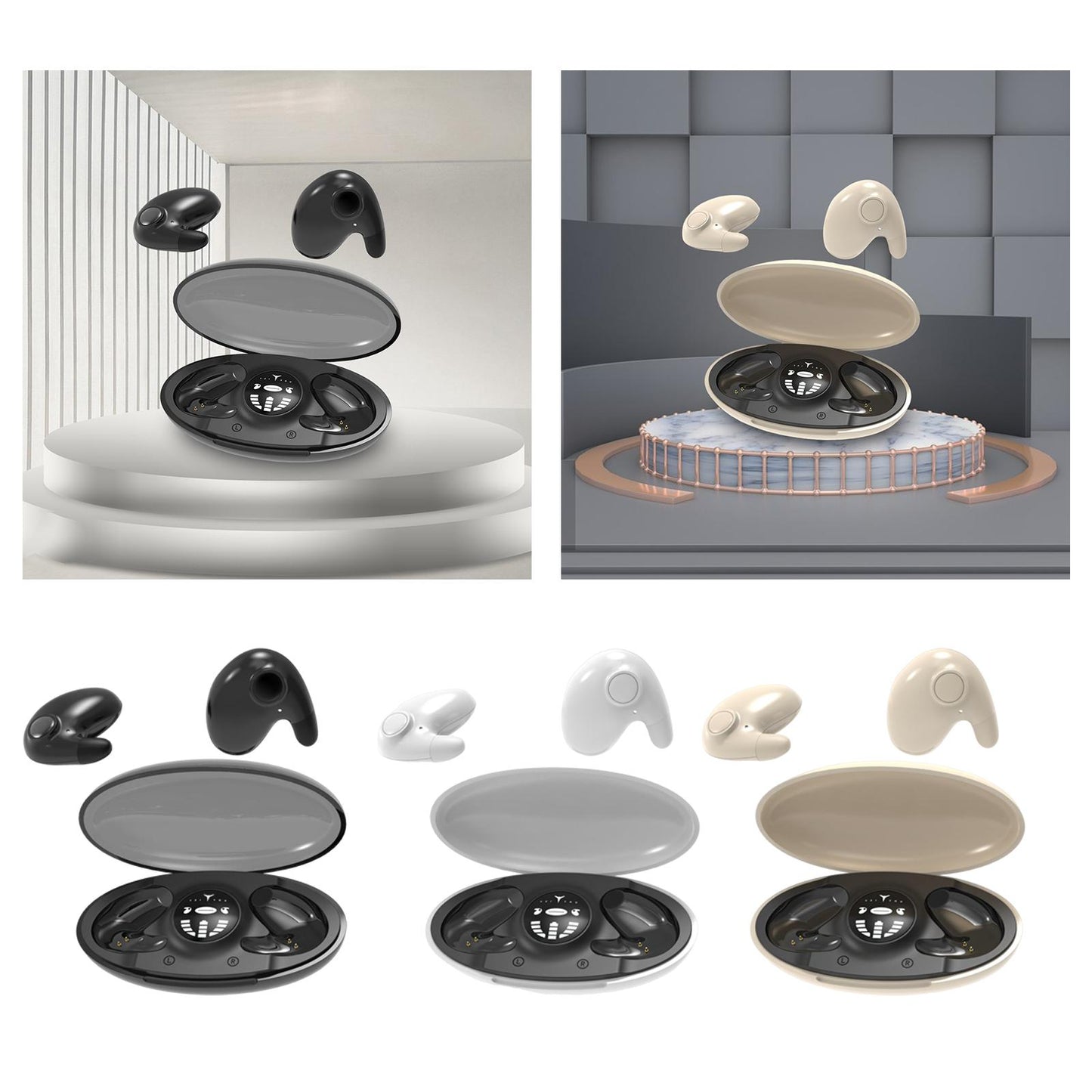 Mini in Ear Earphones IPX5 Waterproof HD Call Stereo Sound Wireless Earbuds Black