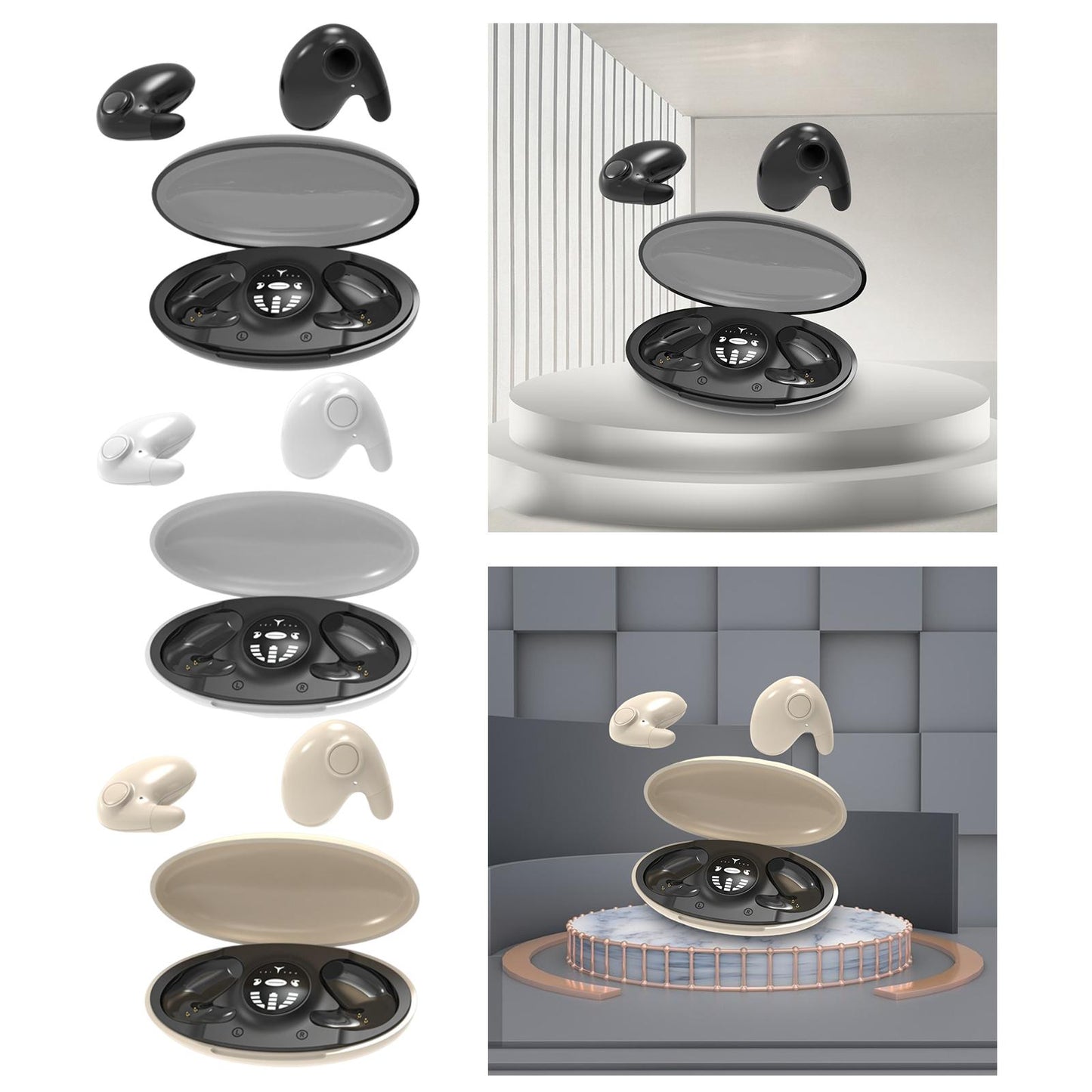 Mini in Ear Earphones IPX5 Waterproof HD Call Stereo Sound Wireless Earbuds Black