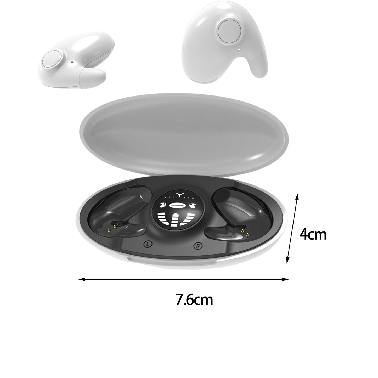 Mini in Ear Earphones IPX5 Waterproof HD Call Stereo Sound Wireless Earbuds White