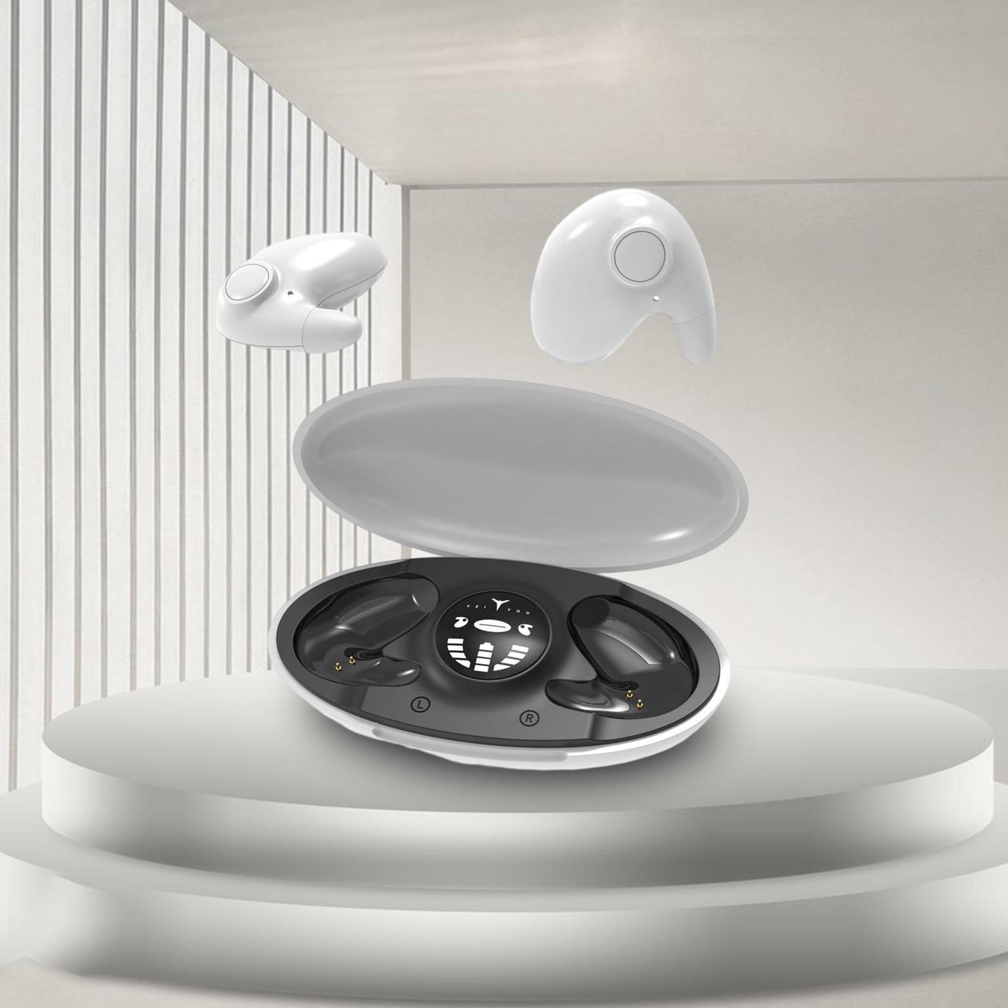 Mini in Ear Earphones IPX5 Waterproof HD Call Stereo Sound Wireless Earbuds White