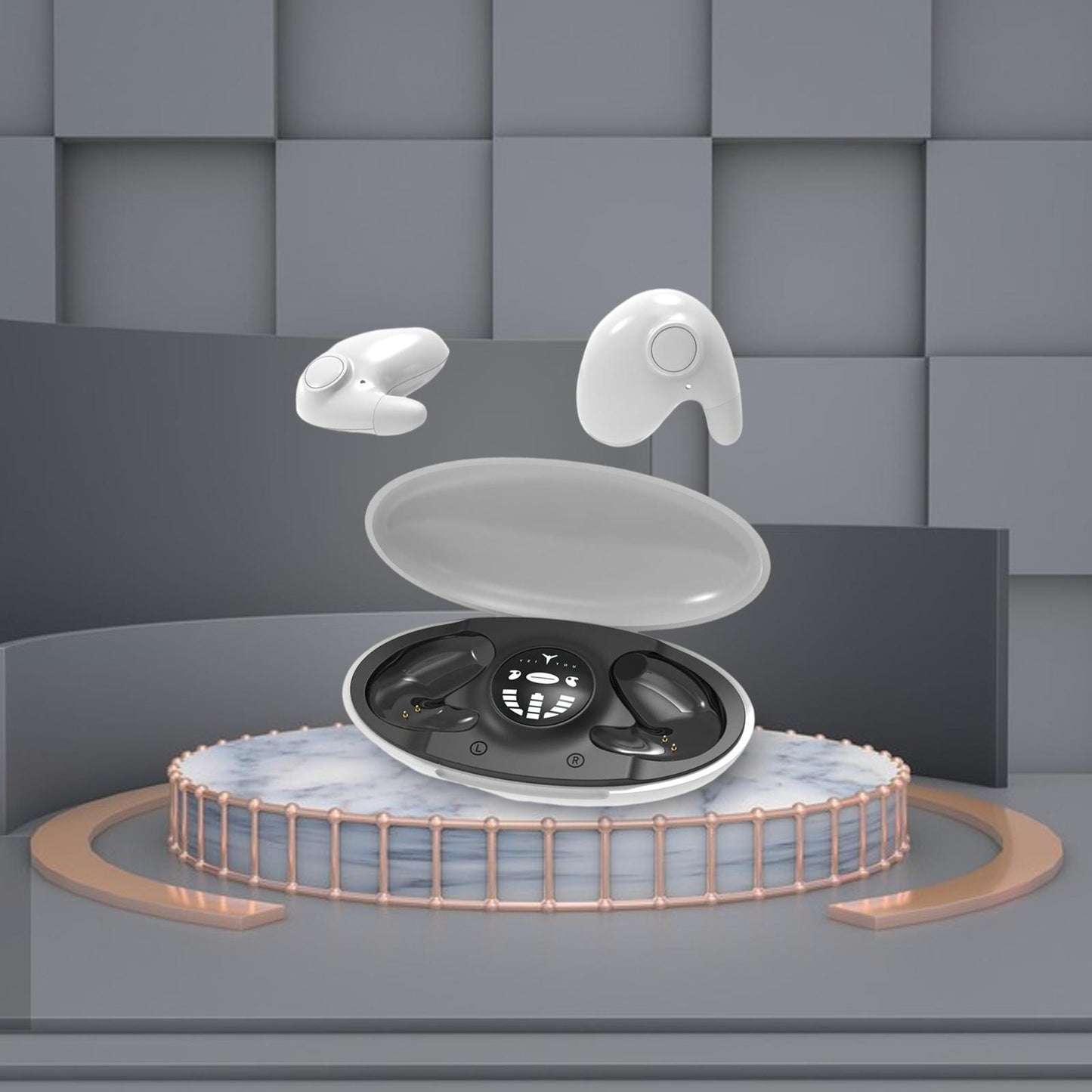 Mini in Ear Earphones IPX5 Waterproof HD Call Stereo Sound Wireless Earbuds White