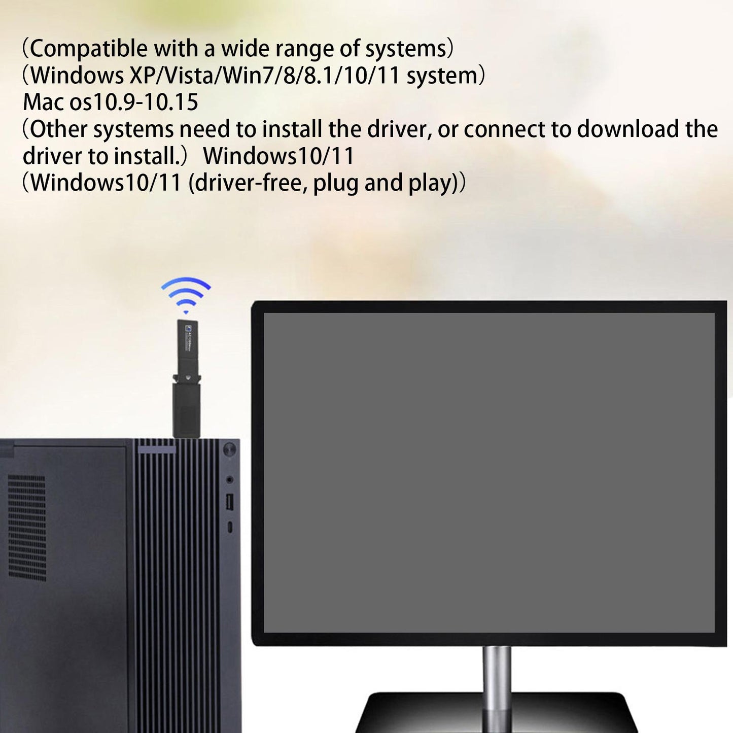 USB WiFi Adapter Dual Band Antenna 5GHz 2.4GHz for Windows XP for Vista