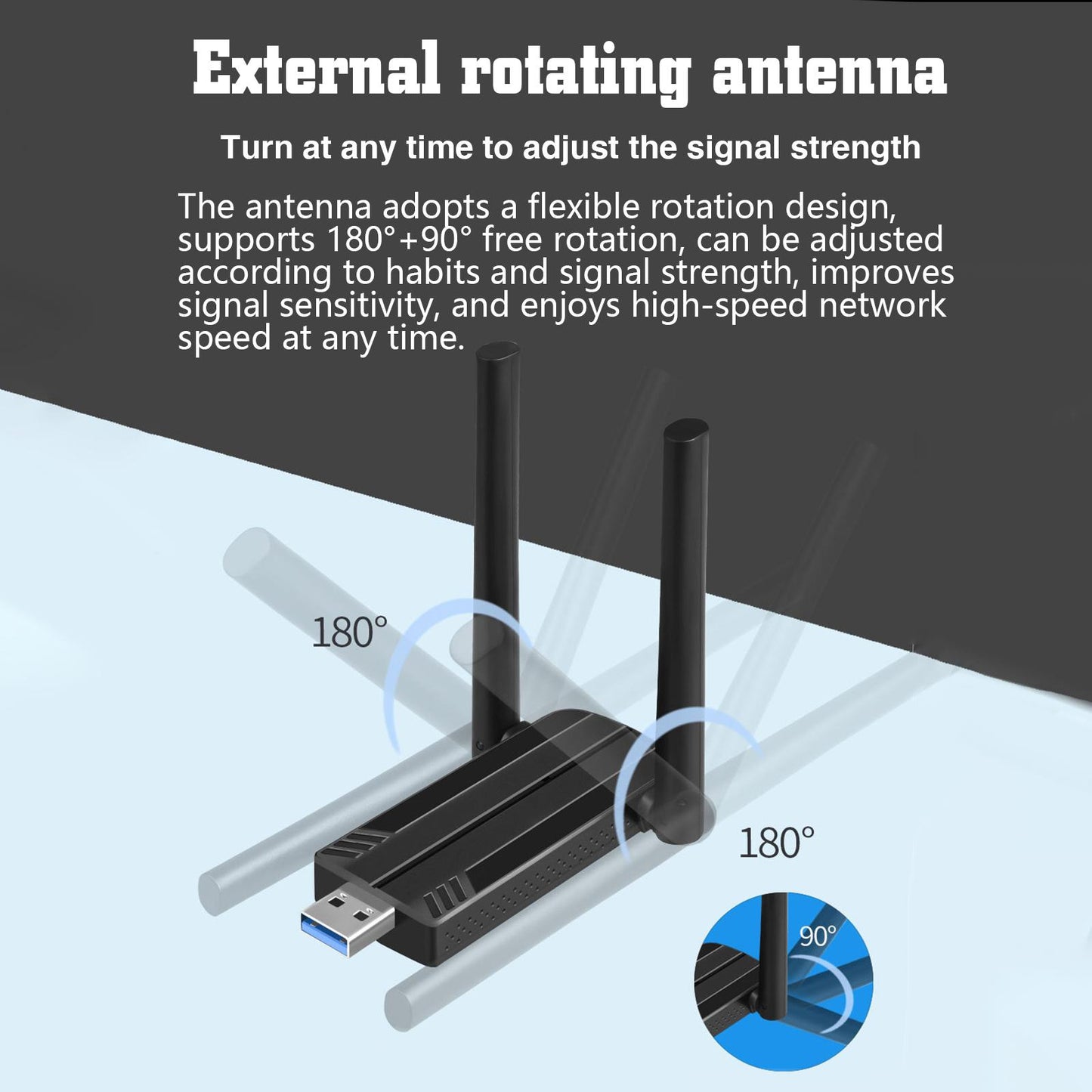 Wireless USB WiFi Adapter WiFi Dongle 802.11AC Portable for Desktop PC Drive Free