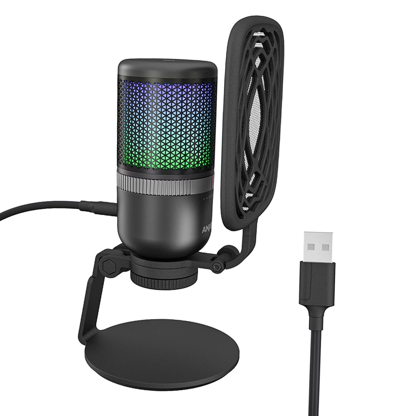 USB Microphone Volume Control Knob Studio and Computer Condenser Mic