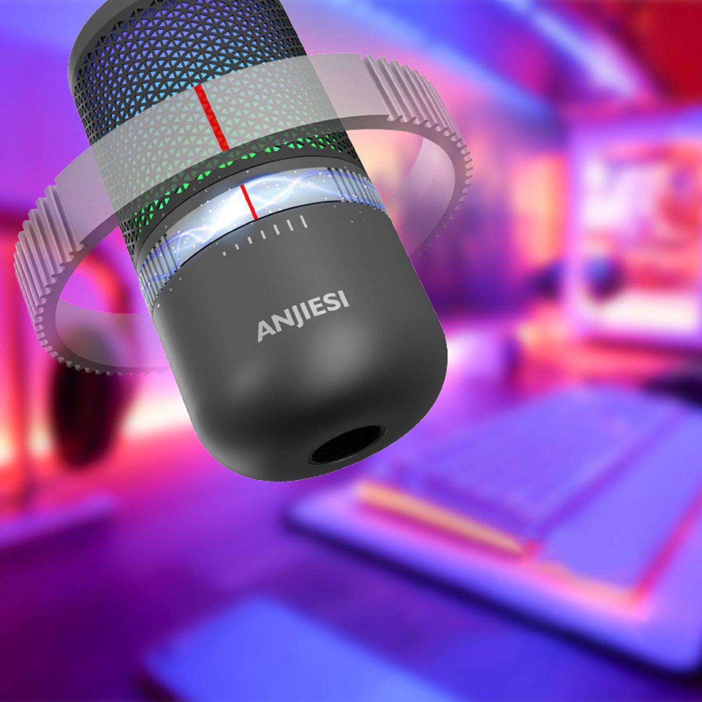 USB Microphone Volume Control Knob Studio and Computer Condenser Mic