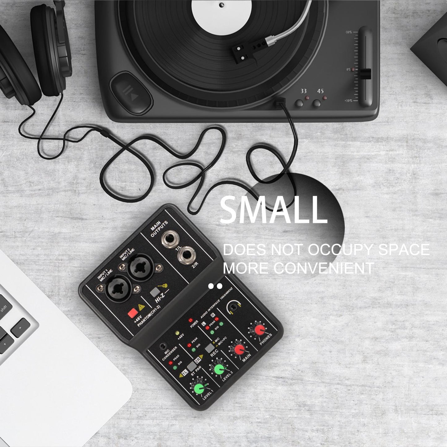 USB Audio Interface 16Bit/49 KHz Audio Mixer Console Interface for Recording