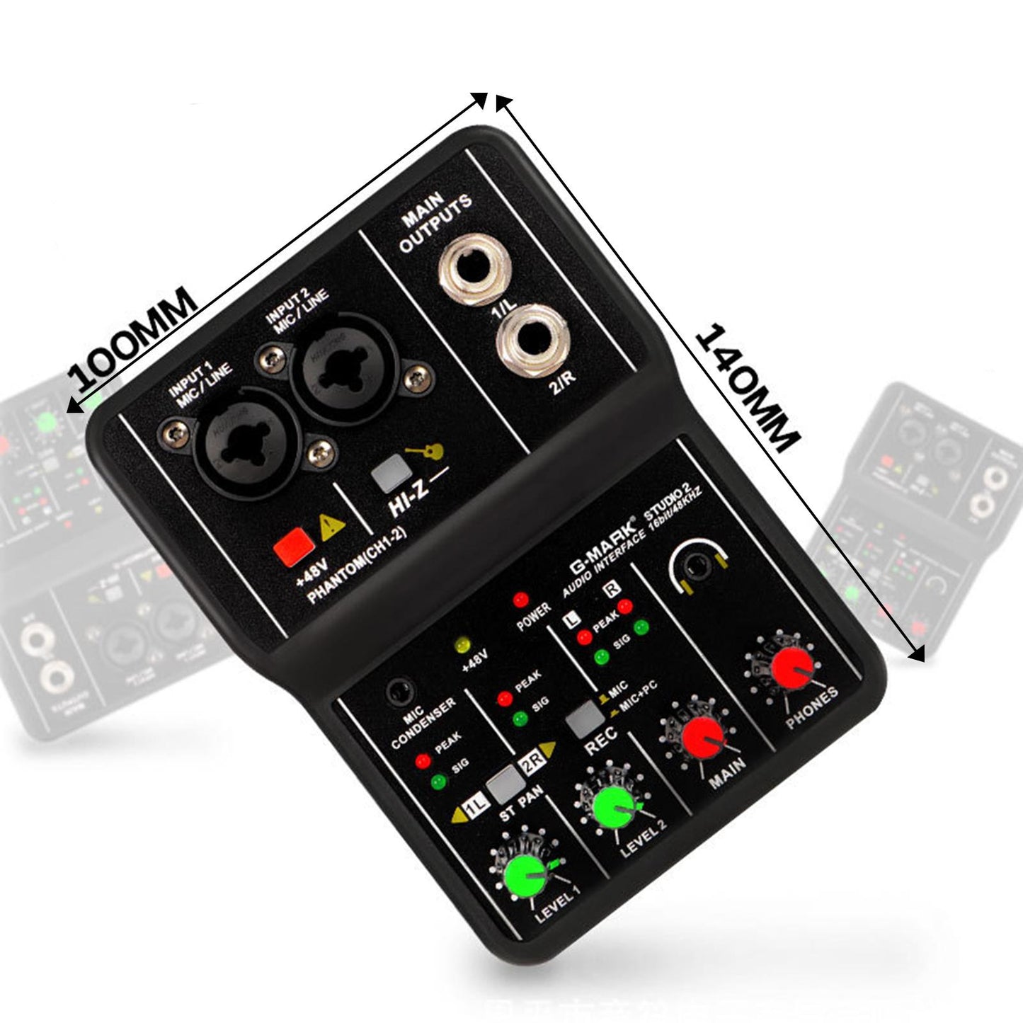 USB Audio Interface 16Bit/49 KHz Audio Mixer Console Interface for Recording