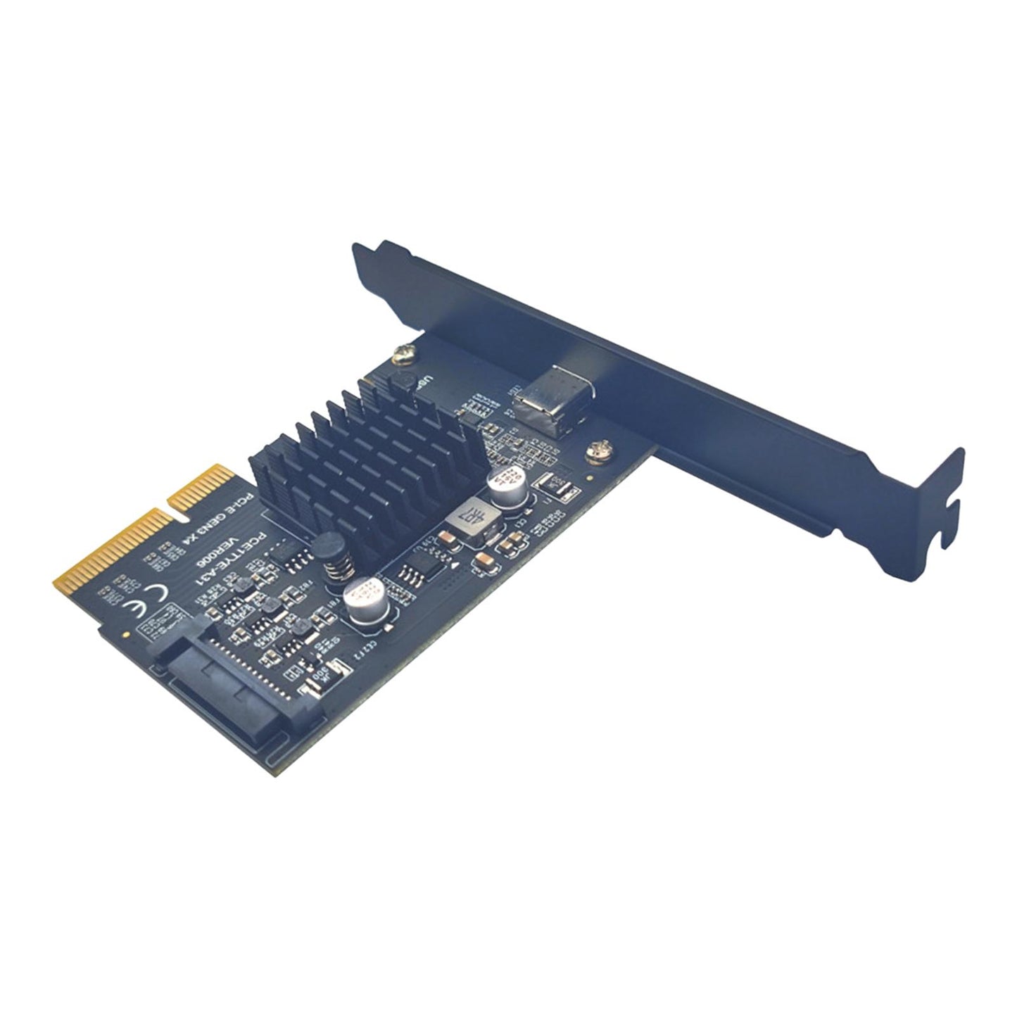 Pci-e 4x to USB3.2 Gen2 Front Type C Expansion Card Stable Performance Black