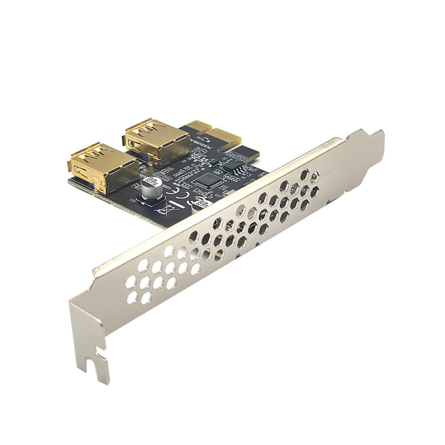 Pci-e 1x to USB 3.2 Gen1 5Gbps Expansion Card PCIe to USB Card for Desktops Black Built in USB