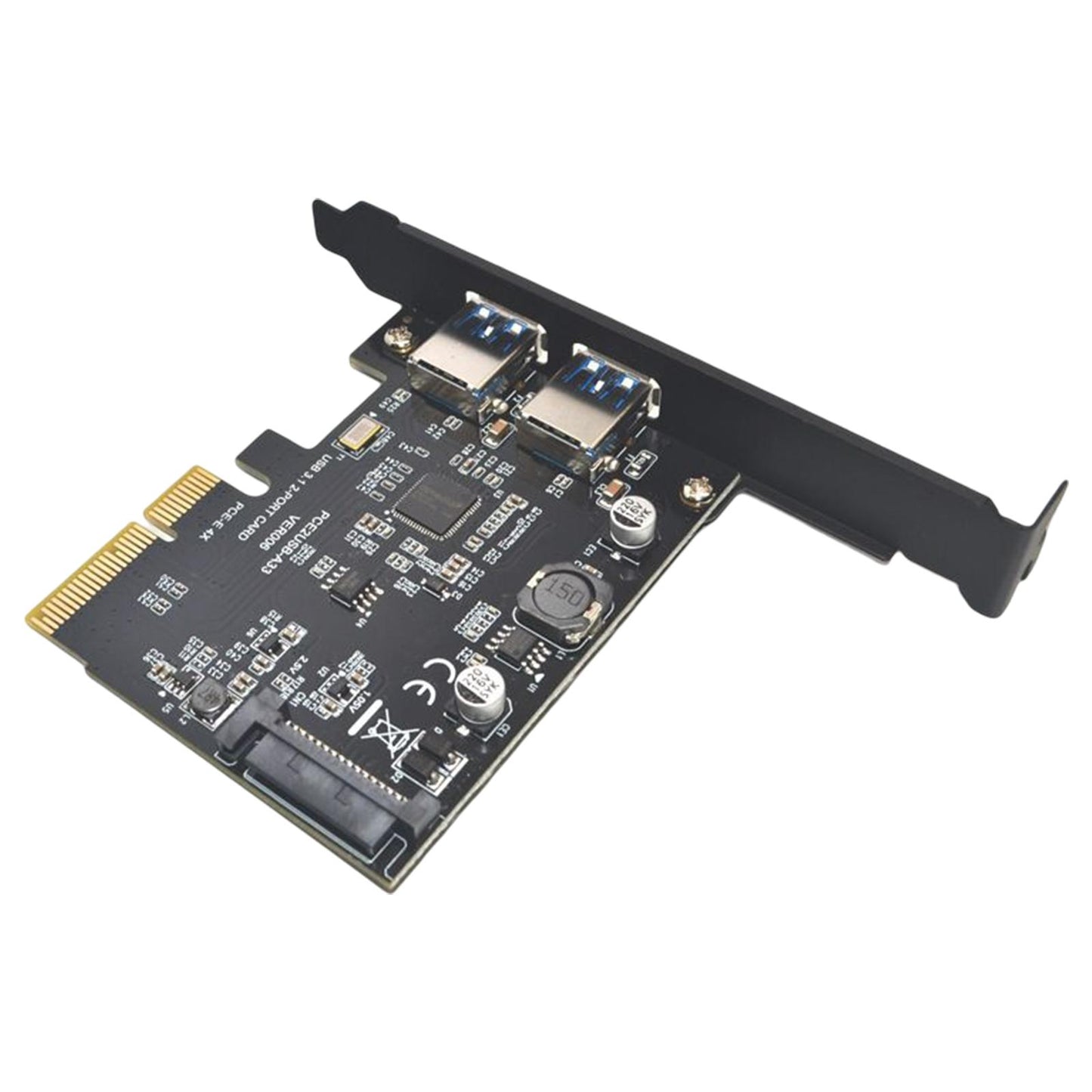 USB3.2 Gen 2 Dual Ports Type-a Pci-e Expansion Card Stable Performance Black