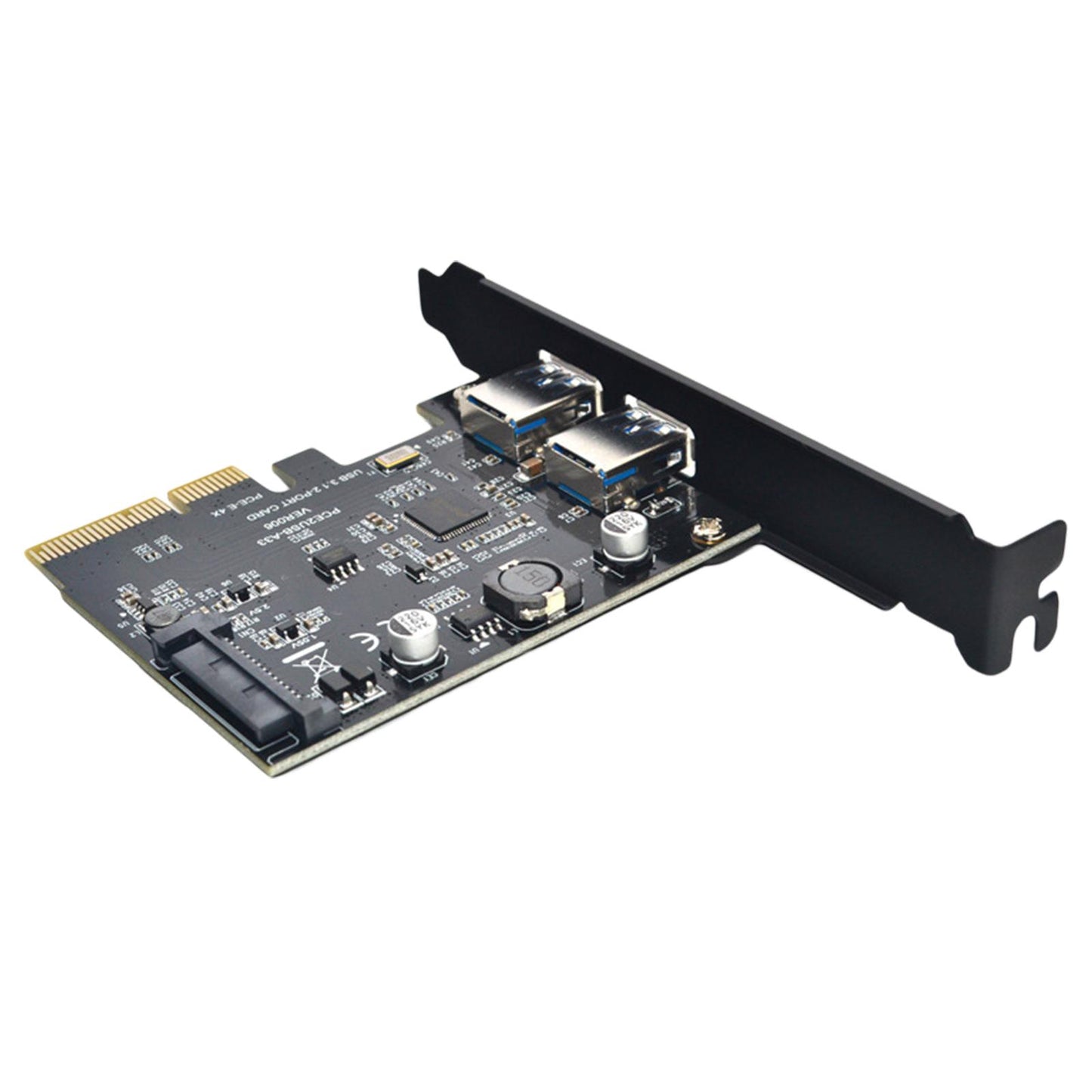 USB3.2 Gen 2 Dual Ports Type-a Pci-e Expansion Card Stable Performance Black