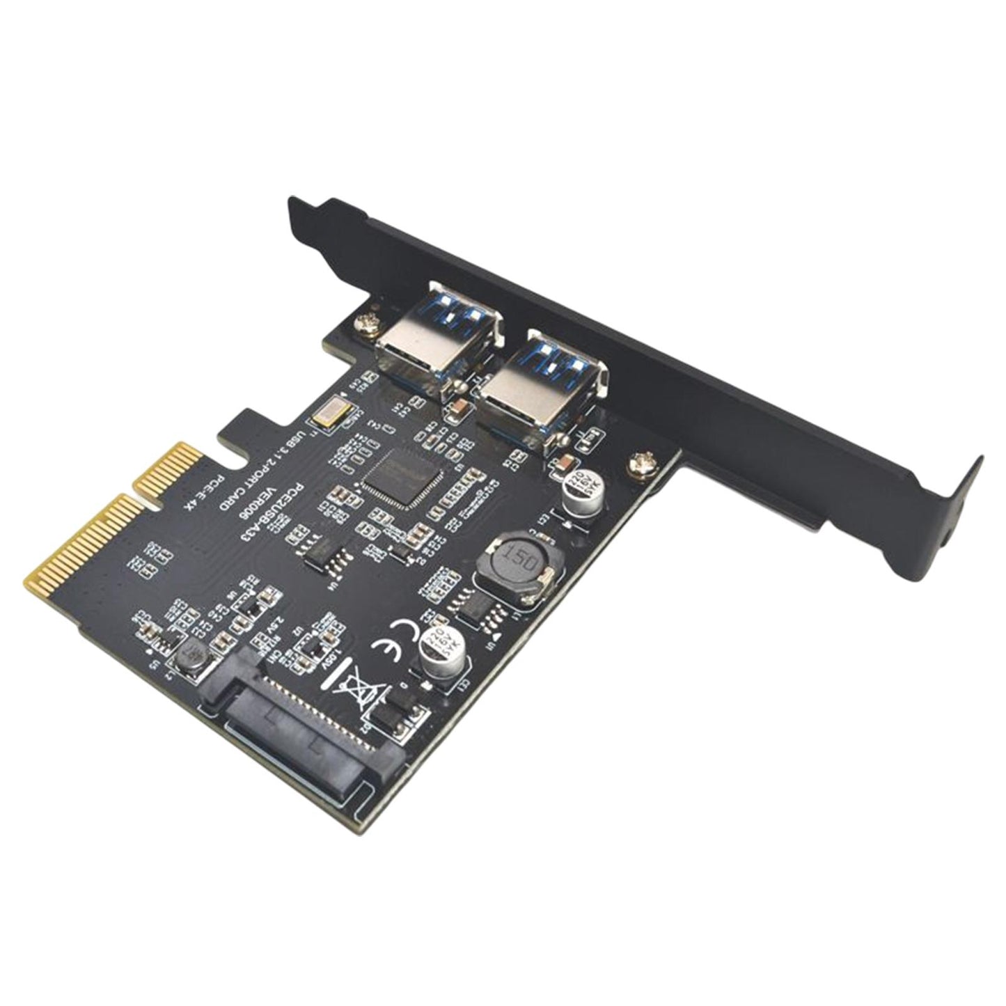 USB3.2 Gen 2 Dual Ports Type-a Pci-e Expansion Card Stable Performance Black