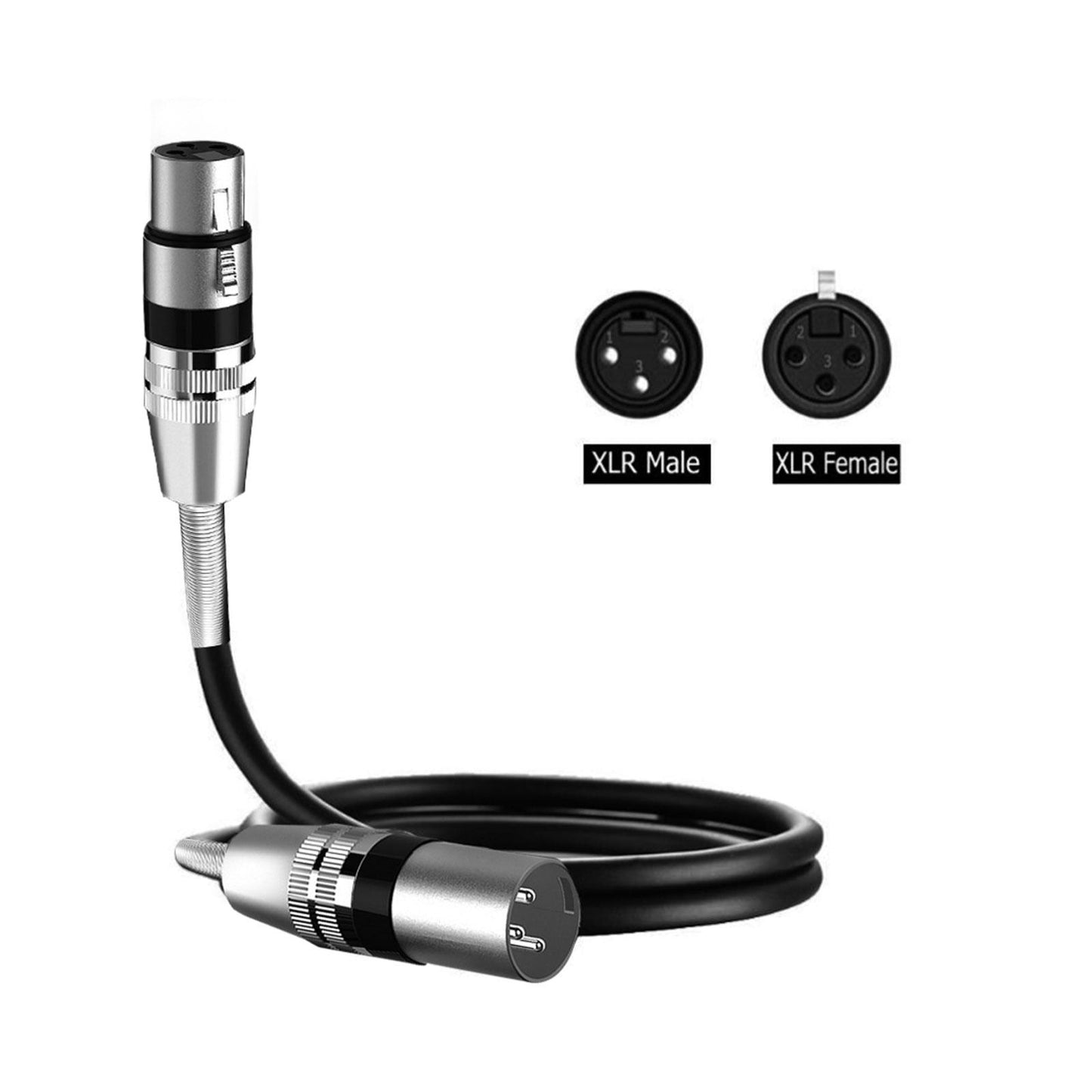 XLR Male to Female 3Pin Audio Cable Audio Connector Mic Cable Splitter Cable
